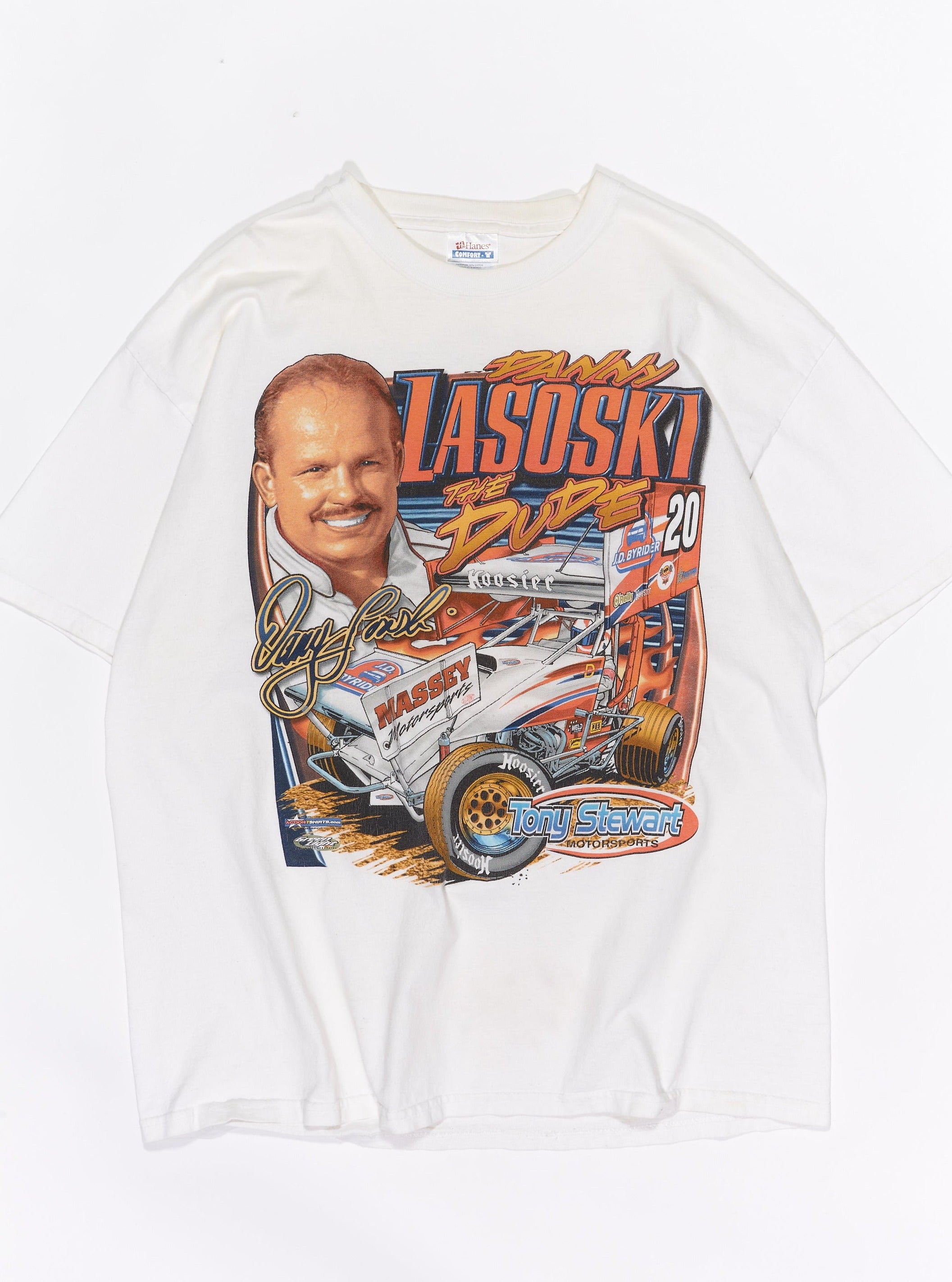 2000s Danny Lasoski Racing T-shirt in a vintage style from thrift store Twise Studio