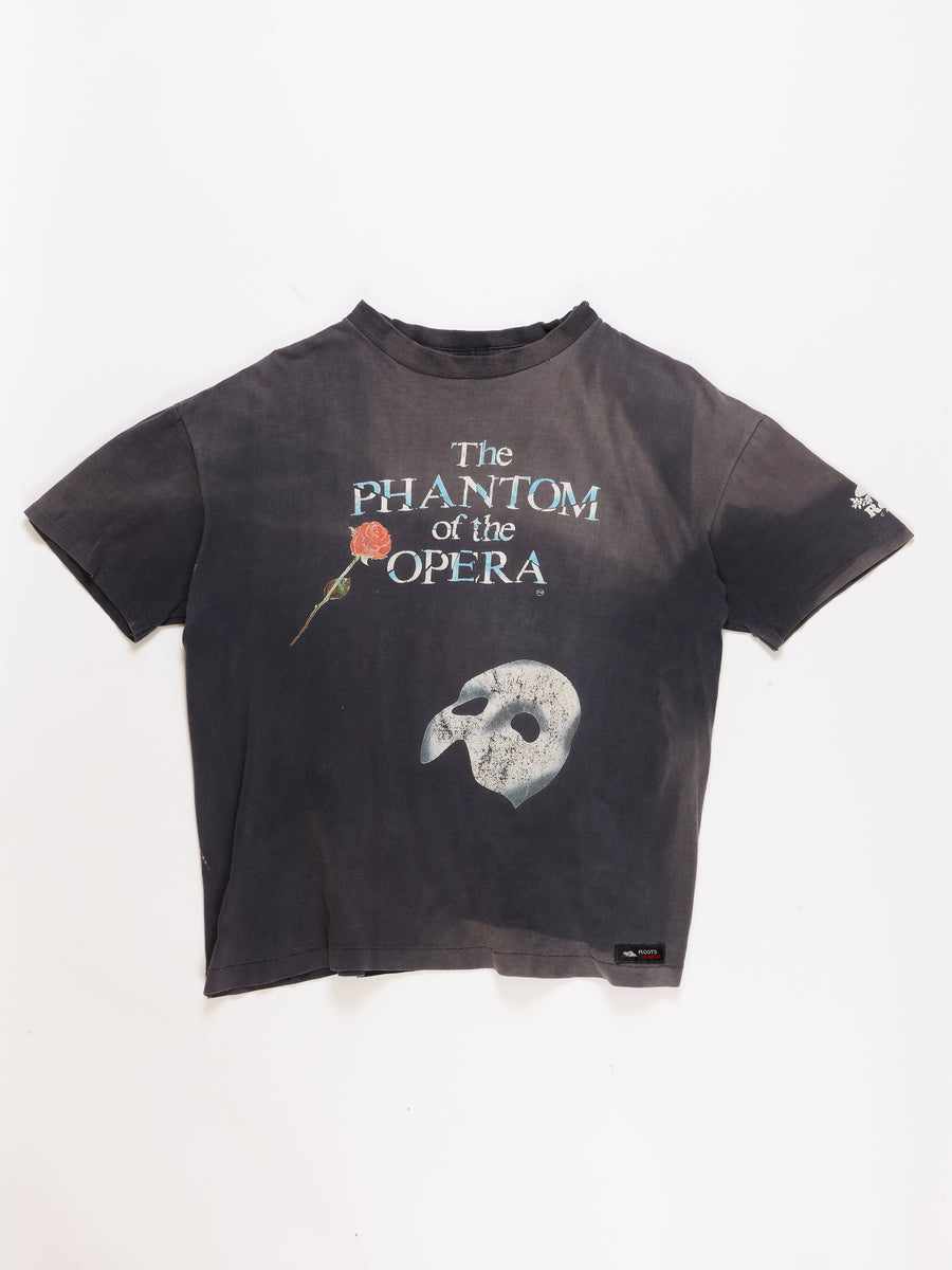 The Phantom of the Opera X Roots Distressed T-shirt in a vintage style from thrift store Twise Studio