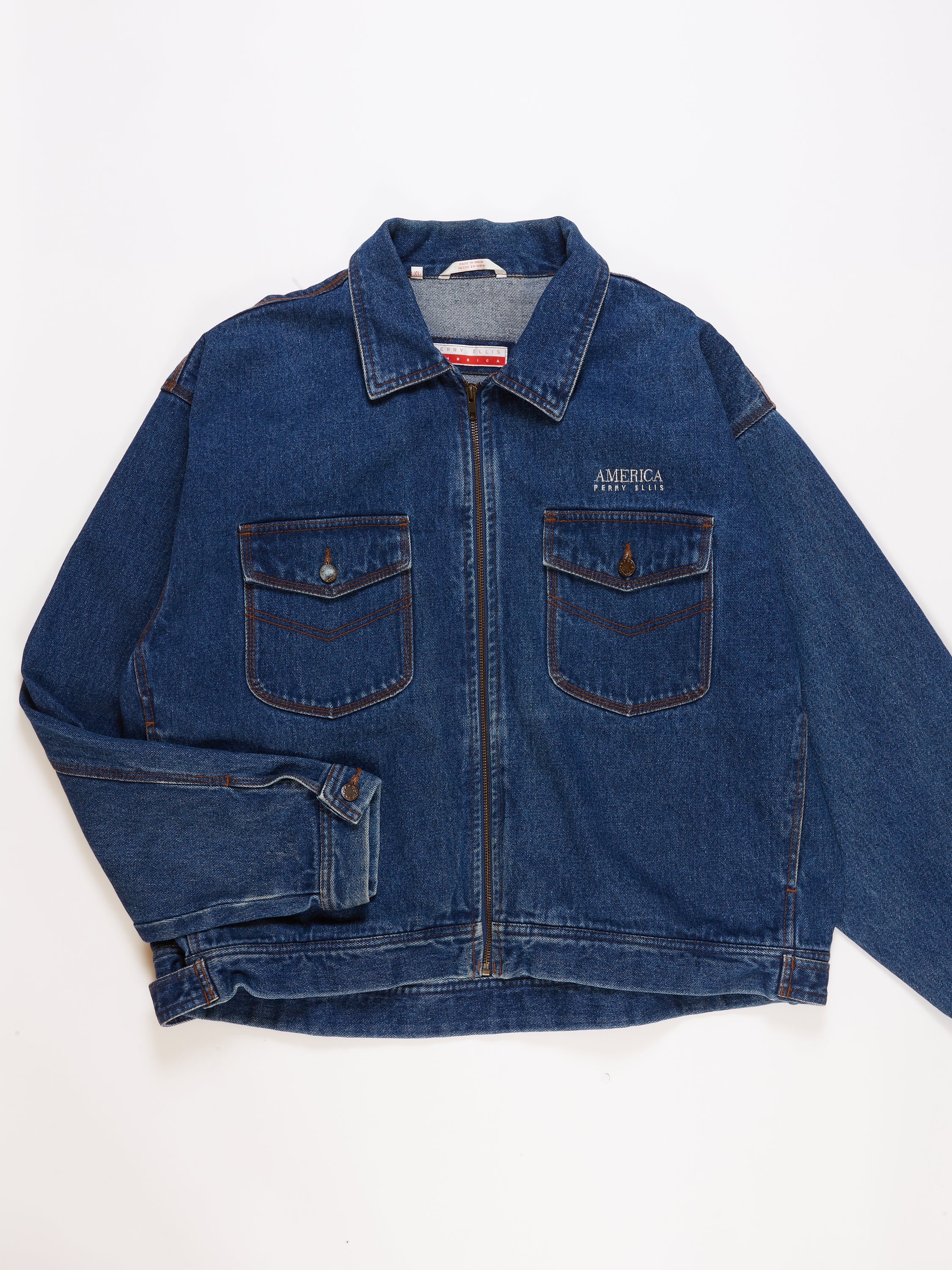Perry Ellis America Jeans Jacket in a vintage style from thrift store Twise Studio