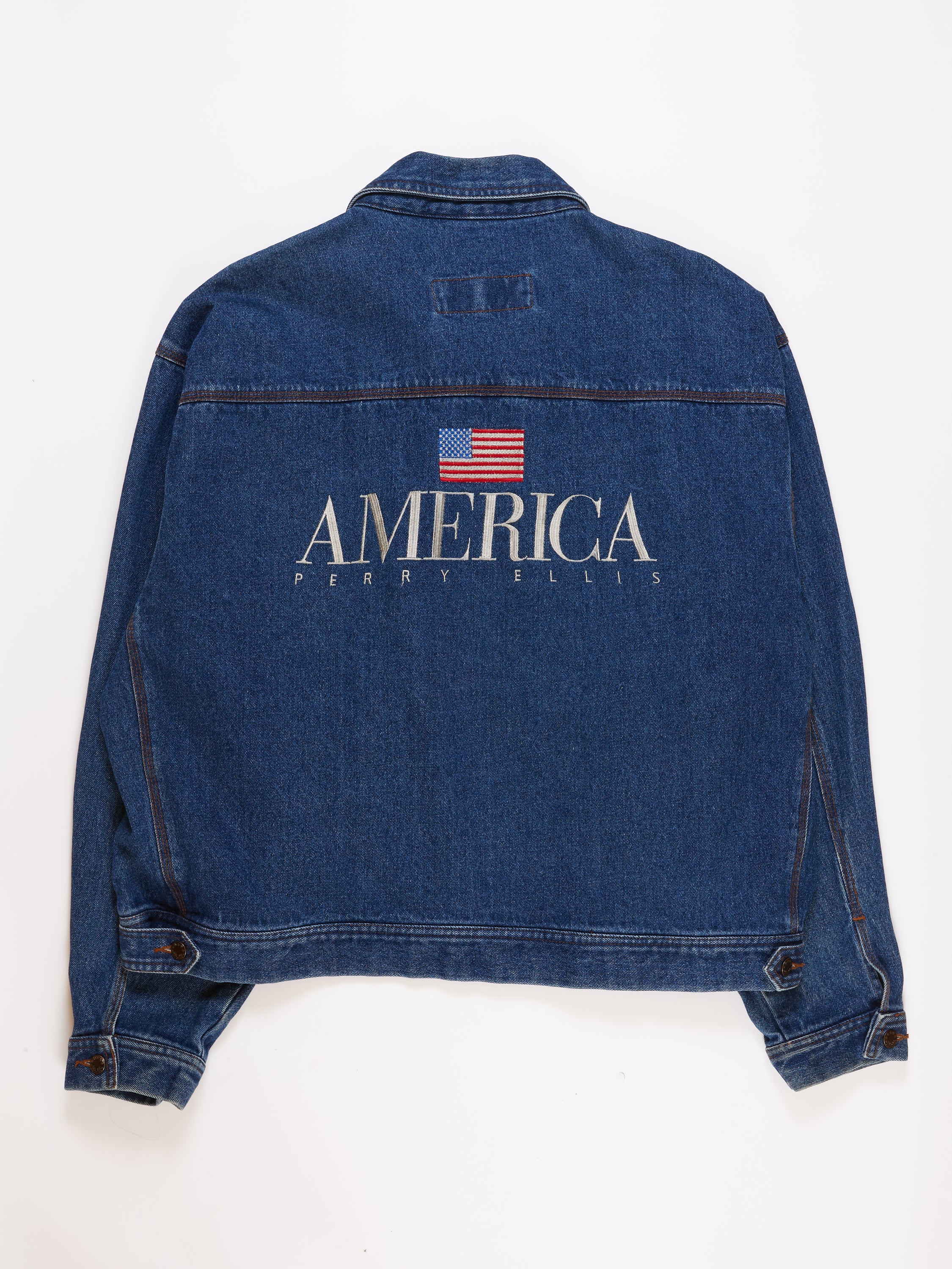 Perry Ellis America Jeans Jacket in a vintage style from thrift store Twise Studio