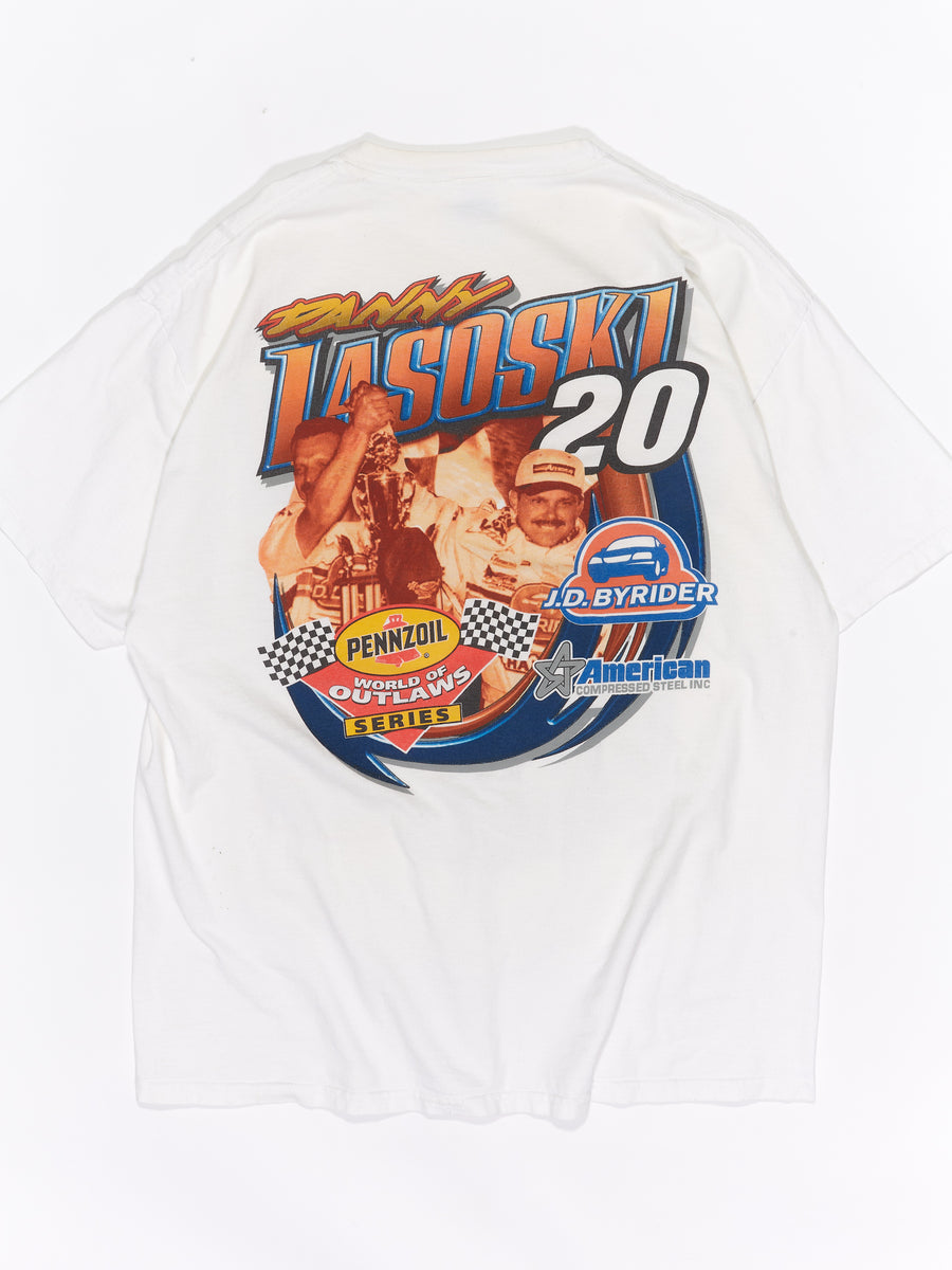 2000s Danny Lasoski Racing T-shirt in a vintage style from thrift store Twise Studio