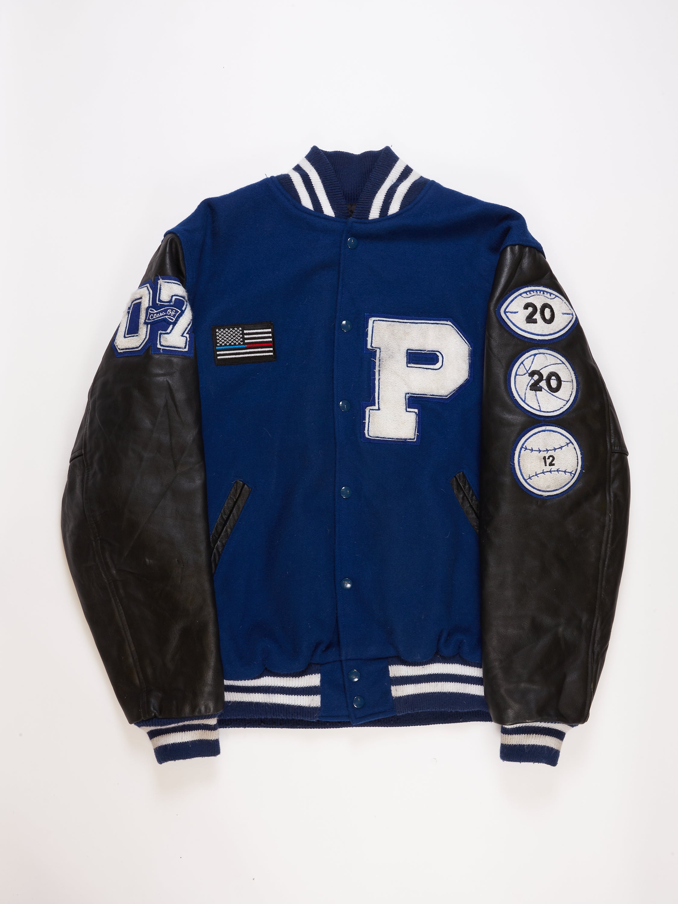 Pilgrim Varsity Letterman Jacket in a vintage style from thrift store Twise Studio