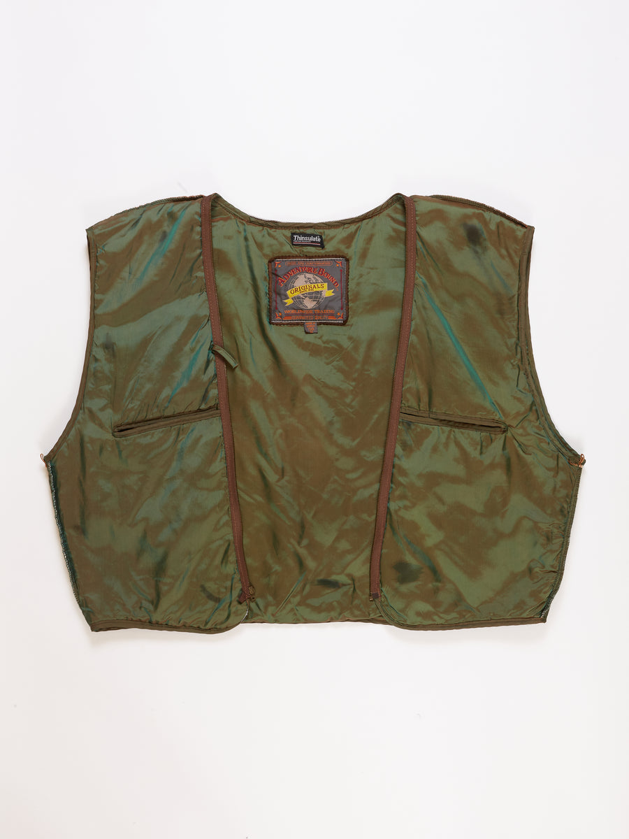 Green Reflective Liner Vest in a vintage style from thrift store Twise Studio