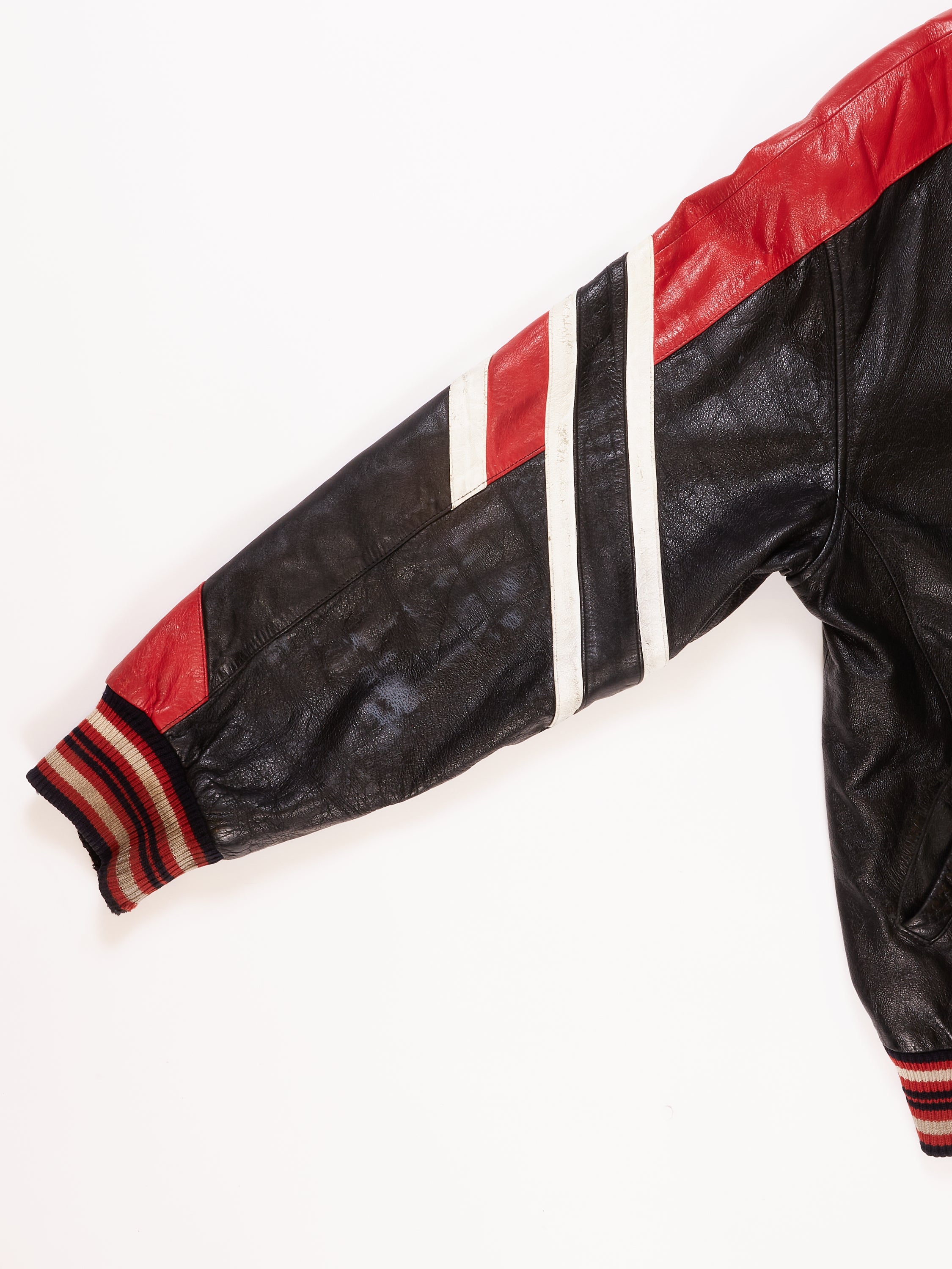 Detroit Red Wings Leather Jacket in a vintage style from thrift store Twise Studio