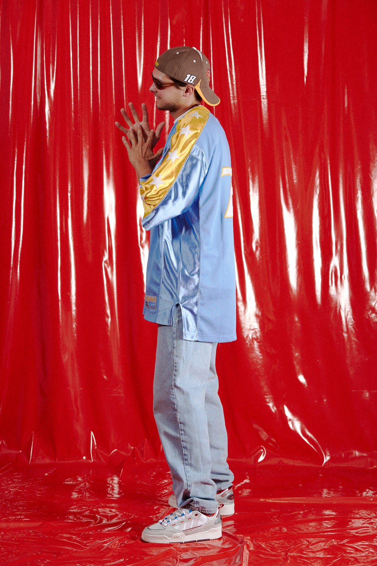 Early 2000s World Athletic Jersey in a vintage style from thrift store Twise Studio