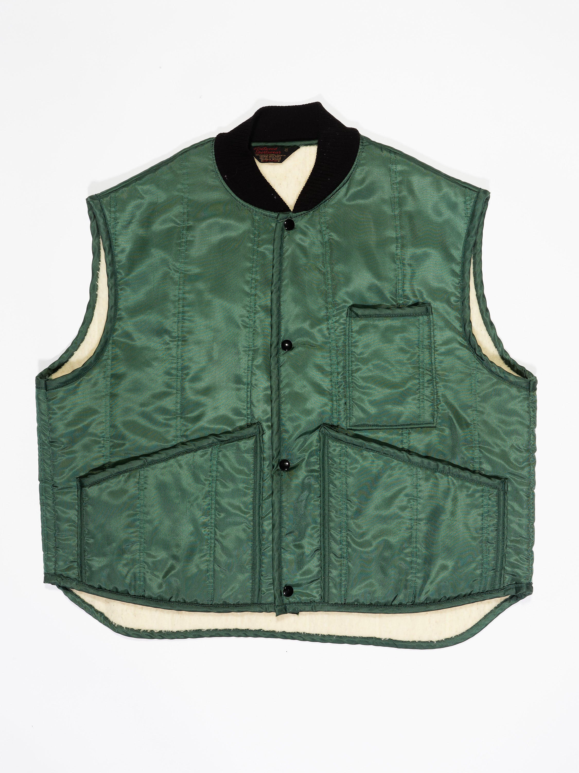 1970s Sherpa Lined Snap Vest in a vintage style from thrift store Twise Studio