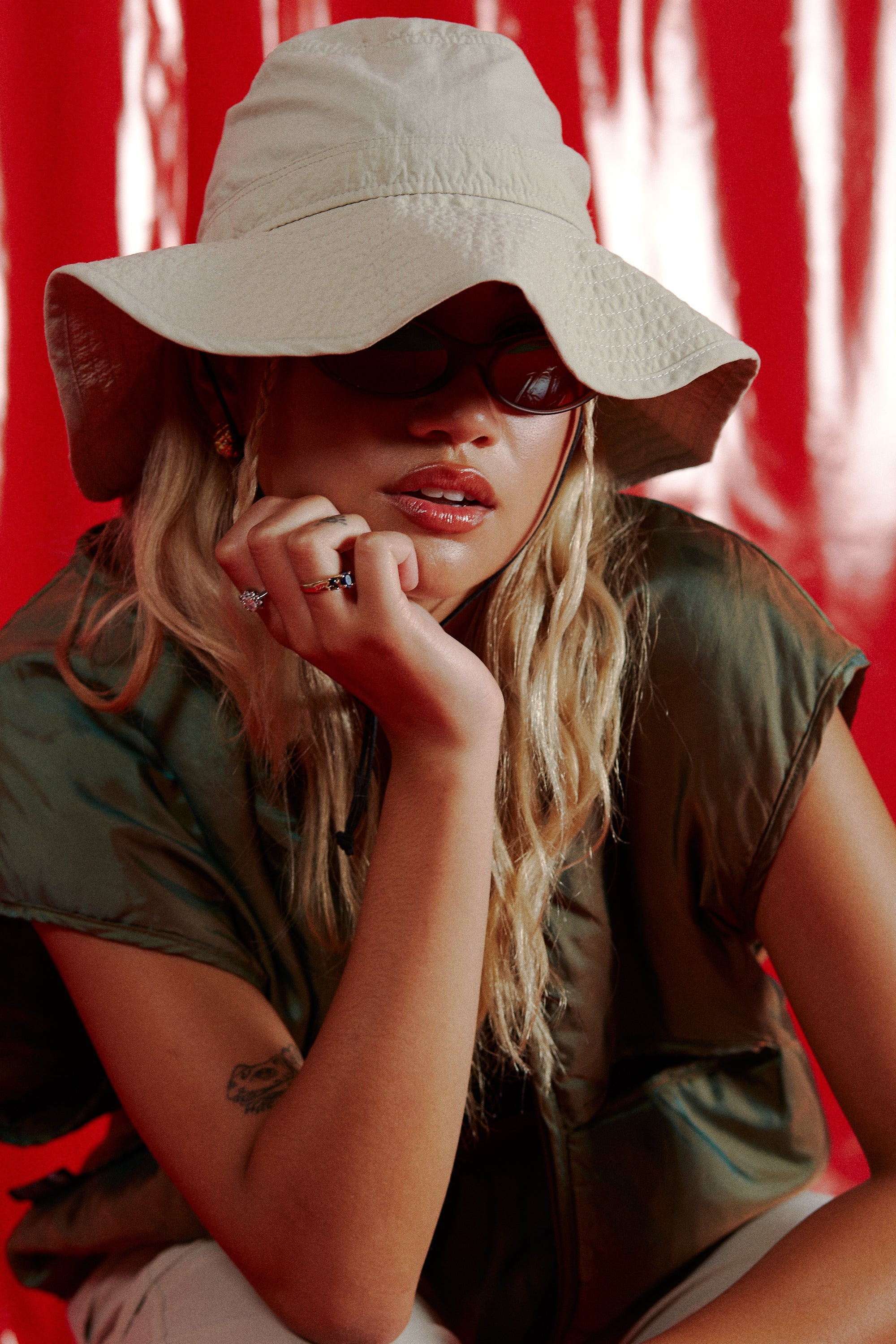 Green Reflective Liner Vest in a vintage style from thrift store Twise Studio