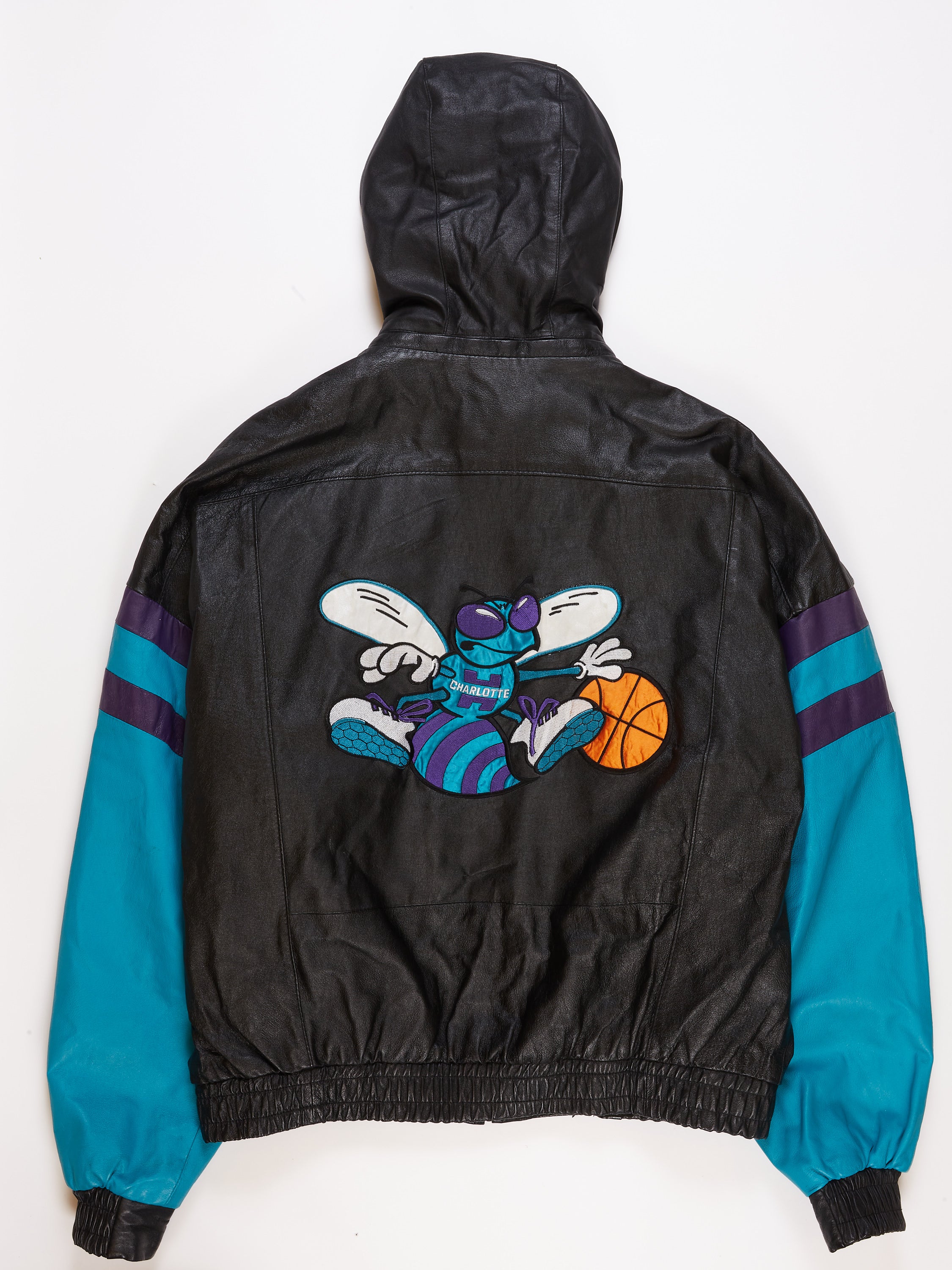Charlotte Hornets Bomber Jacket in a vintage style from thrift store Twise Studio