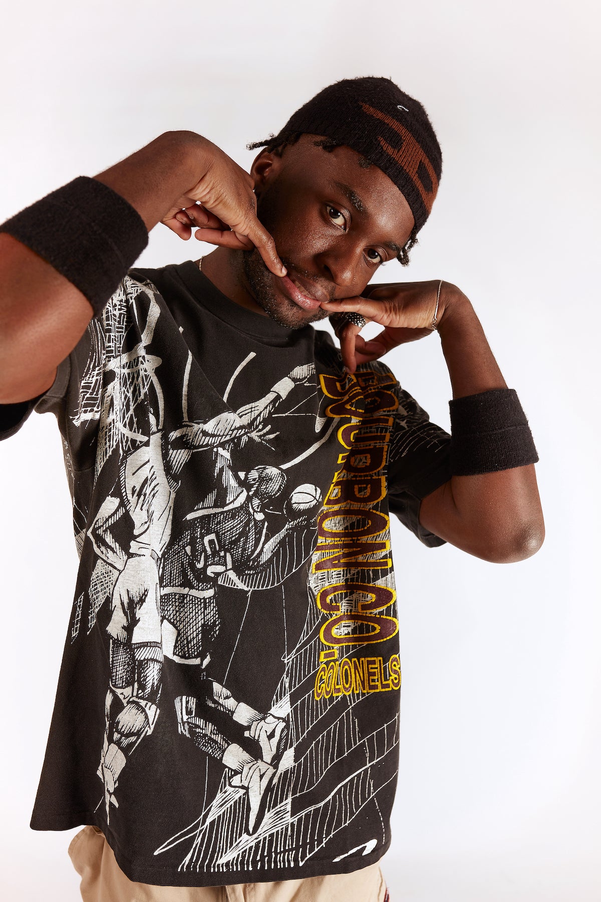 All Over Print Basketball T-shirt in a vintage style from thrift store Twise Studio