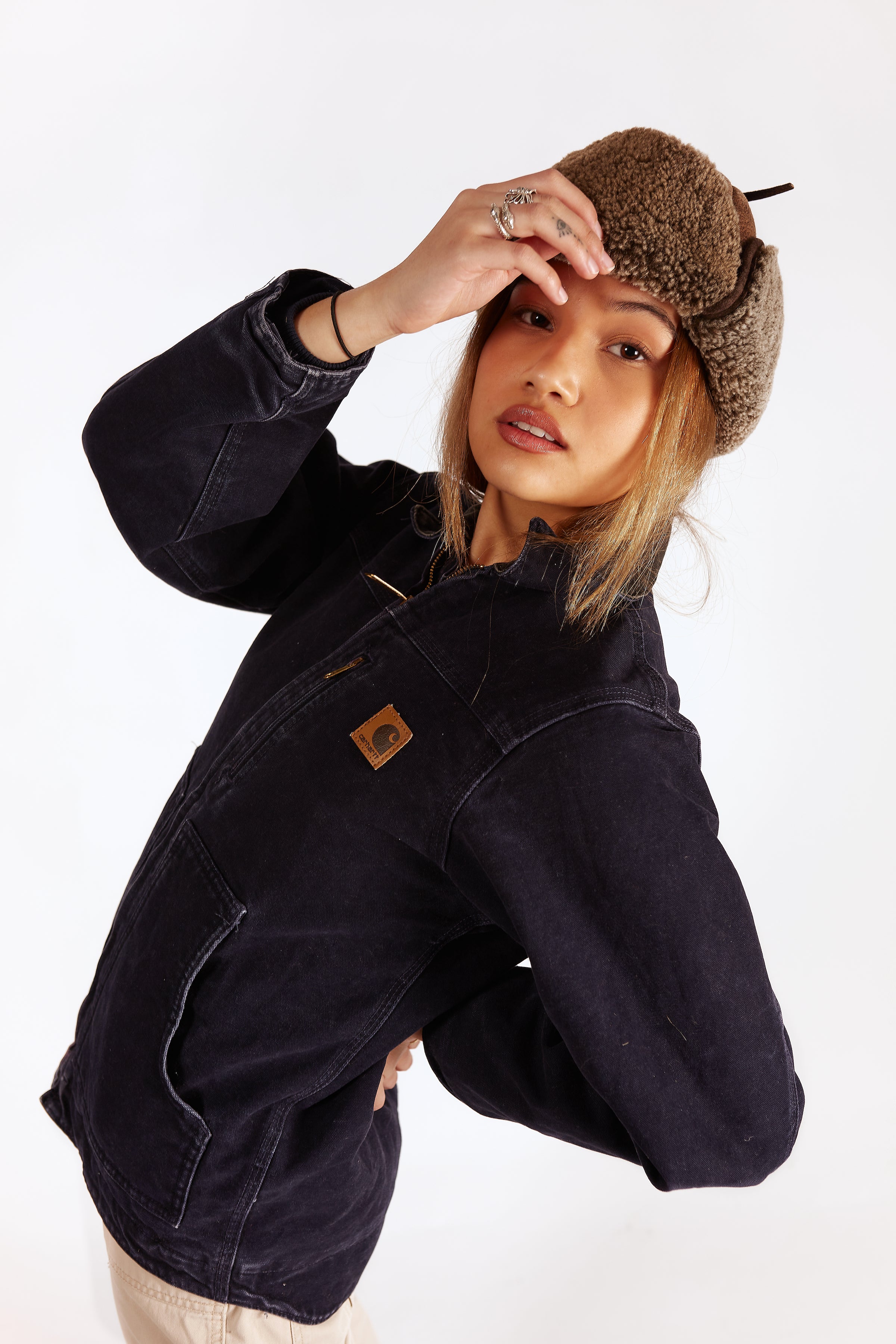 Carhartt Sherpa Lined Jacket in a vintage style from thrift store Twise Studio