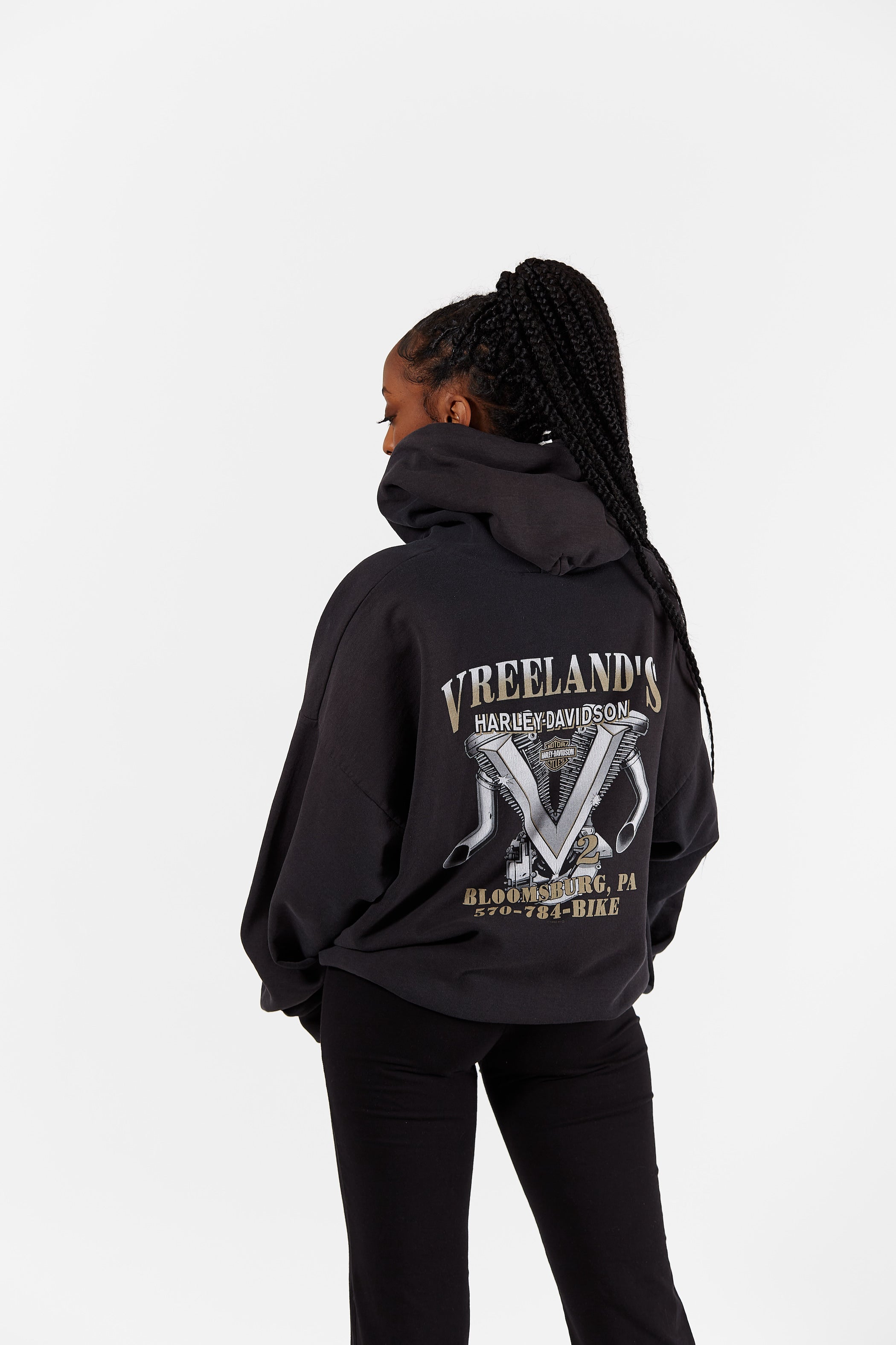 Harley-Davidson Bloomsburg Hoodie in a vintage style from thrift store Twise Studio