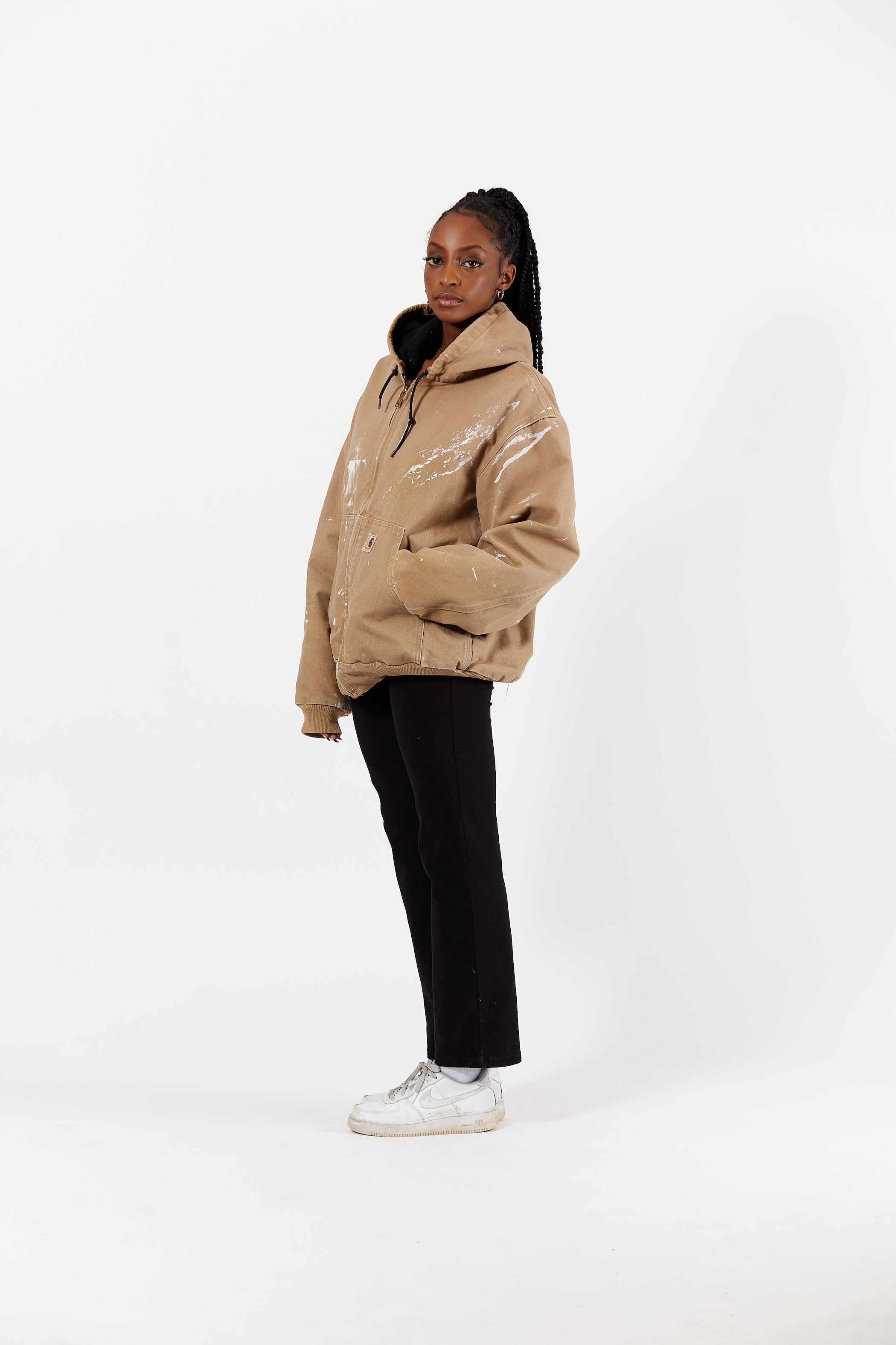 Vintage Carhartt Distressed Hooded Jacket in a vintage style from thrift store Twise Studio