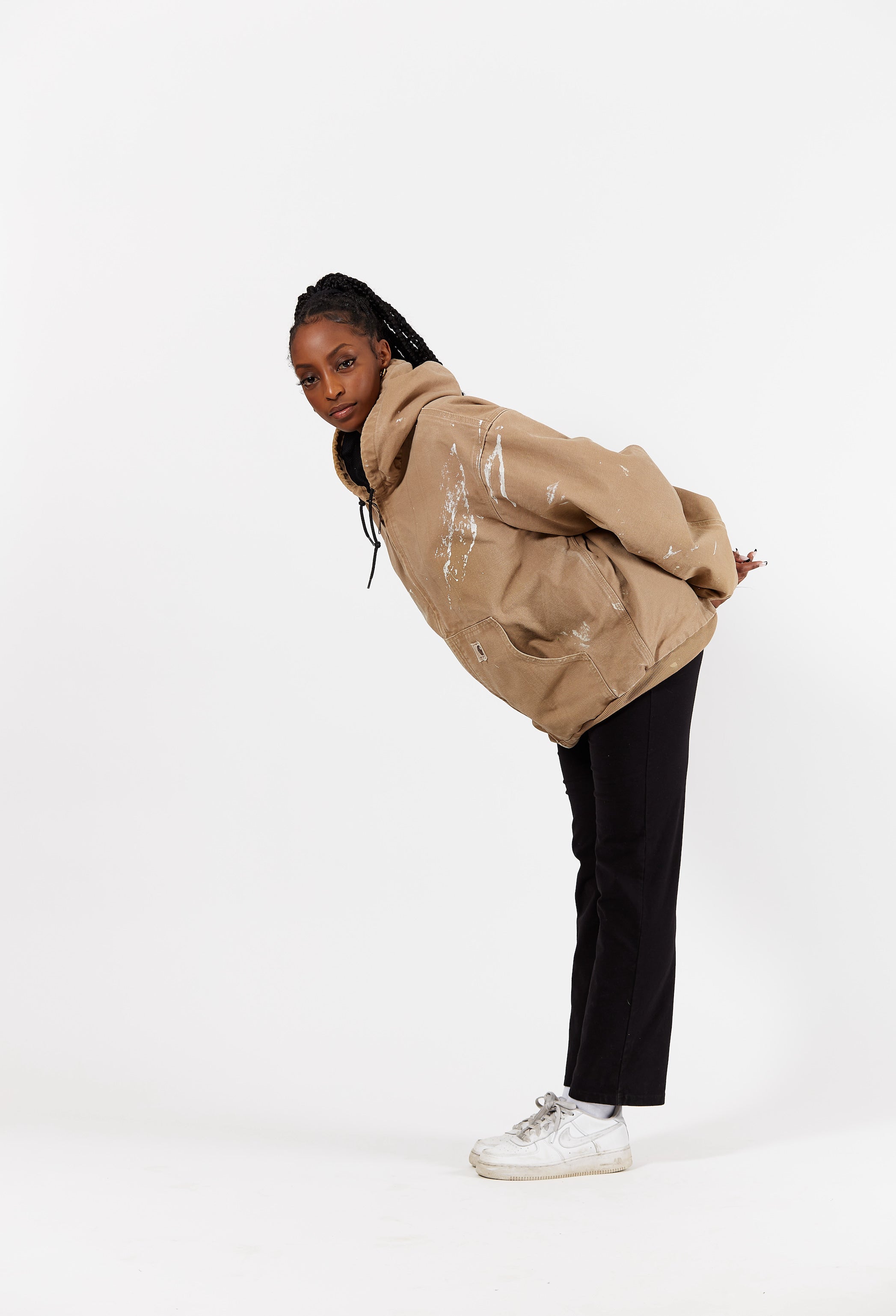 Vintage Carhartt Distressed Hooded Jacket in a vintage style from thrift store Twise Studio