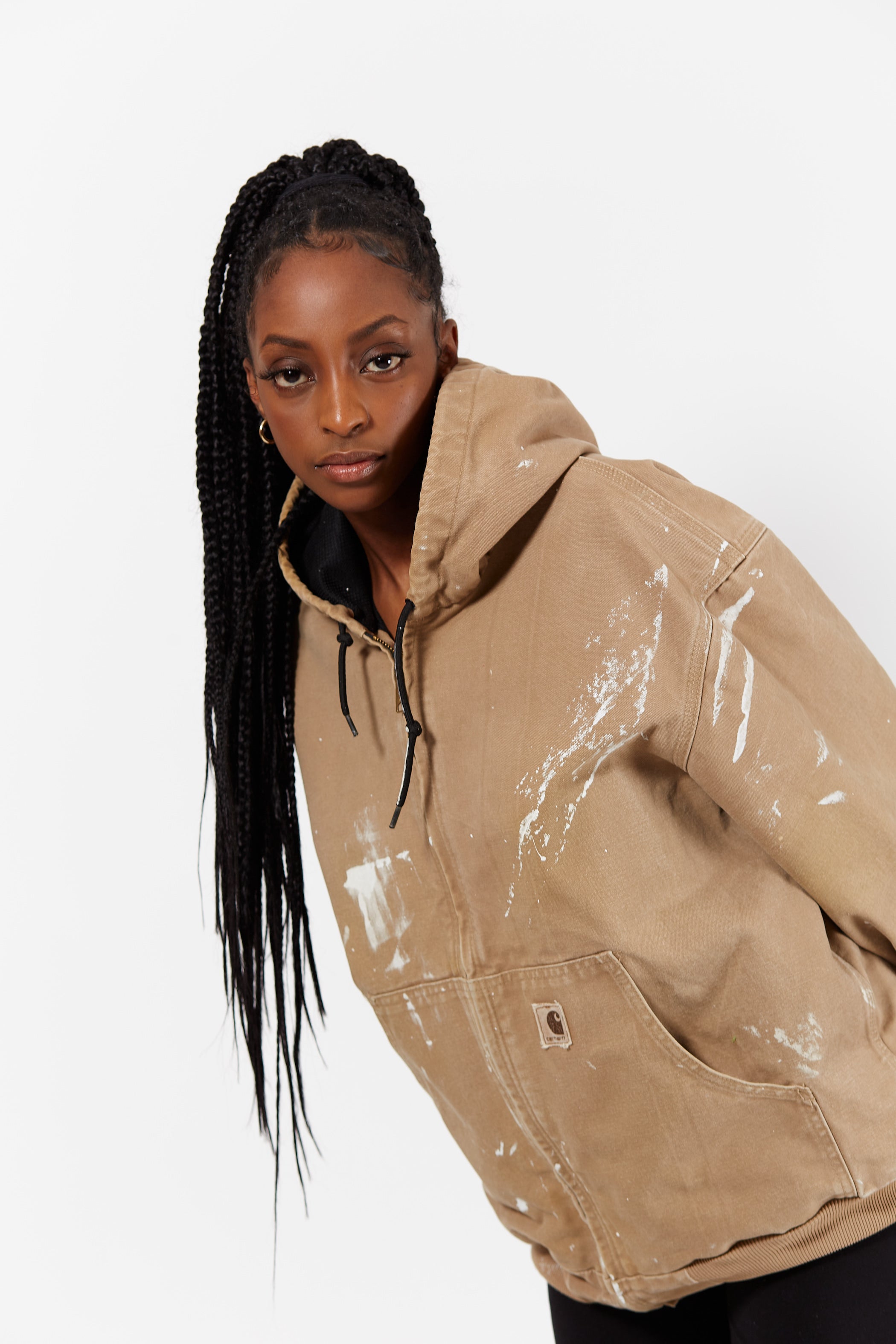 Vintage Carhartt Distressed Hooded Jacket in a vintage style from thrift store Twise Studio