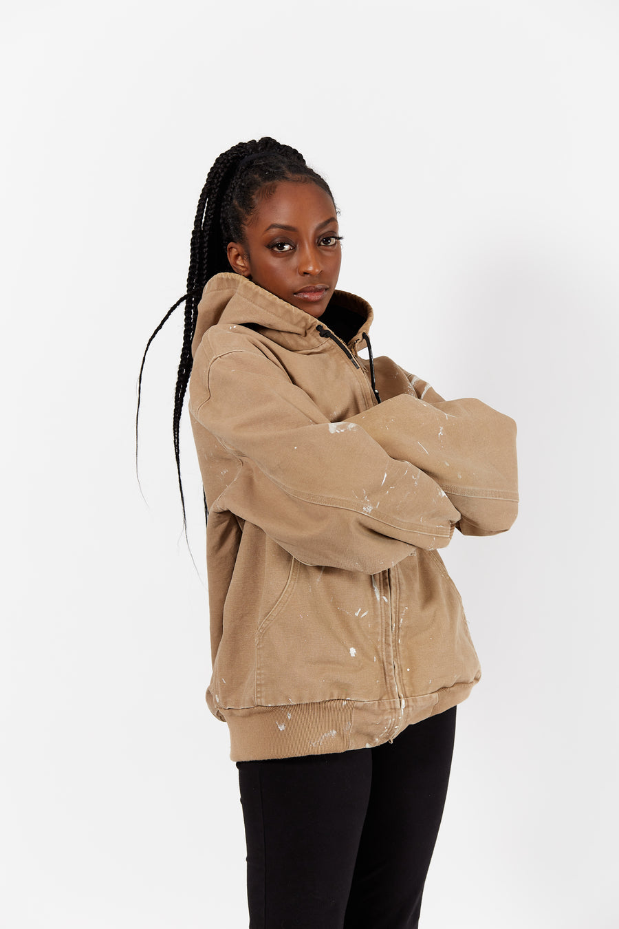 Vintage Carhartt Distressed Hooded Jacket in a vintage style from thrift store Twise Studio
