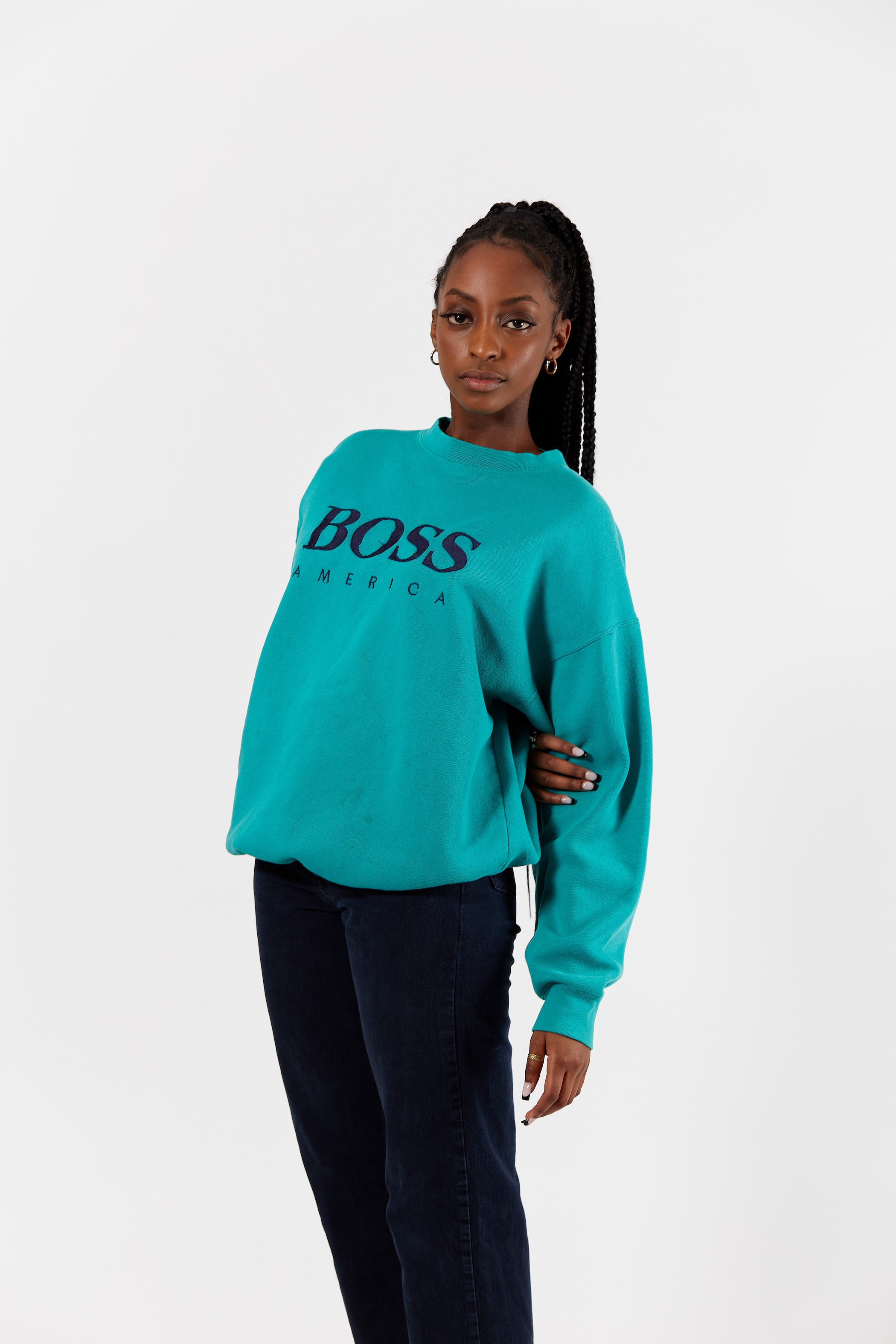 Hugo Boss America Crewneck in a vintage style from thrift store Twise Studio