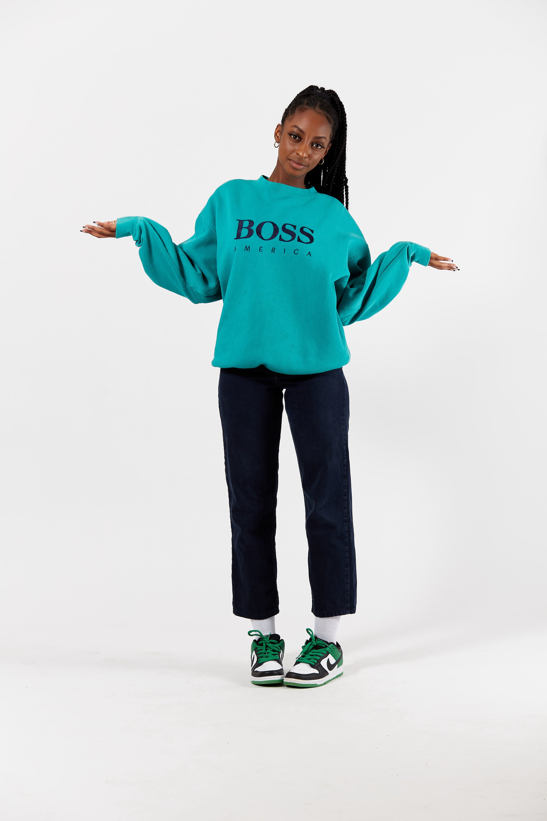 Hugo Boss America Crewneck in a vintage style from thrift store Twise Studio