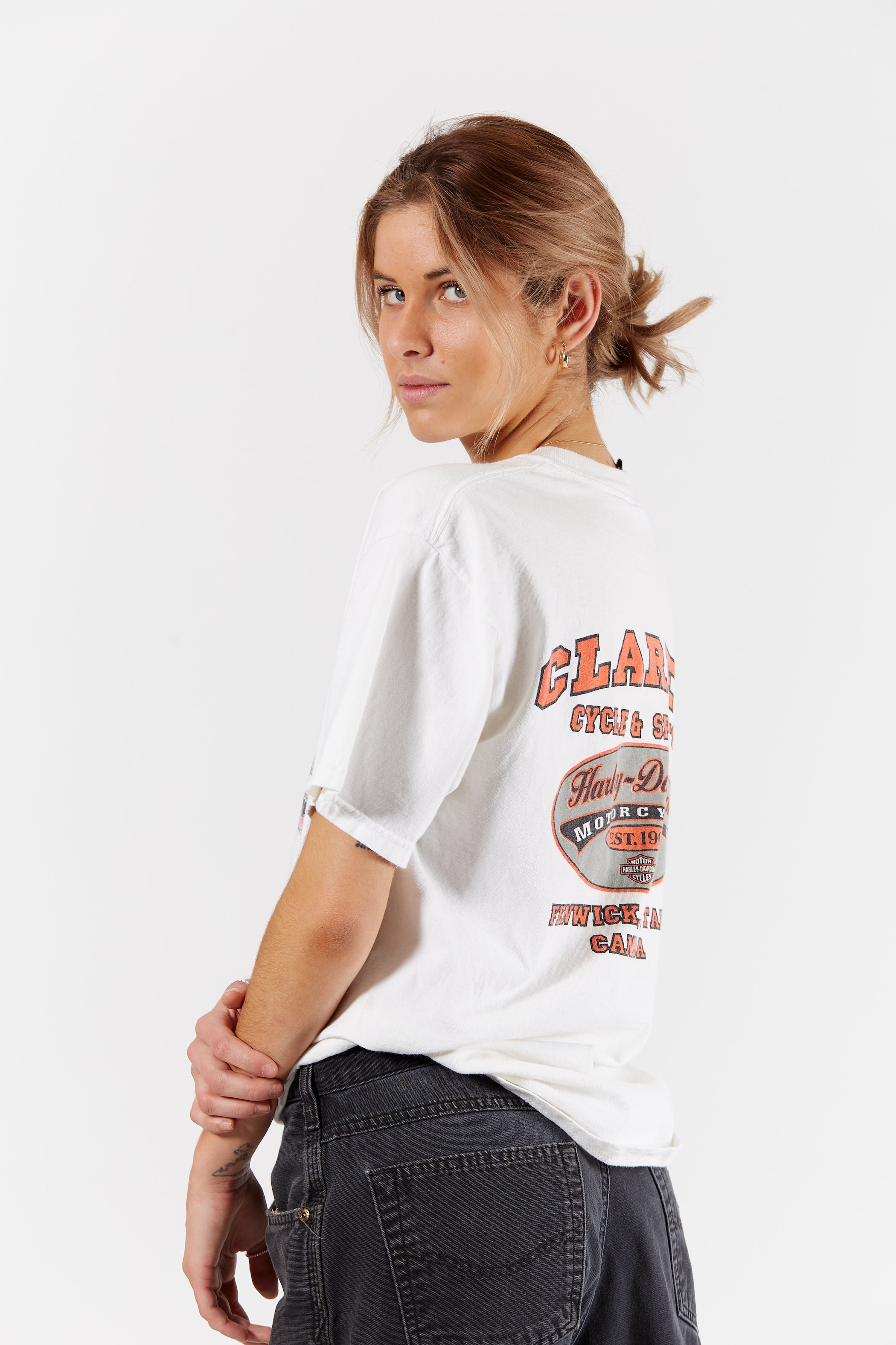 2003 Harley-Davidson Fenwick T-shirt in a vintage style from thrift store Twise Studio