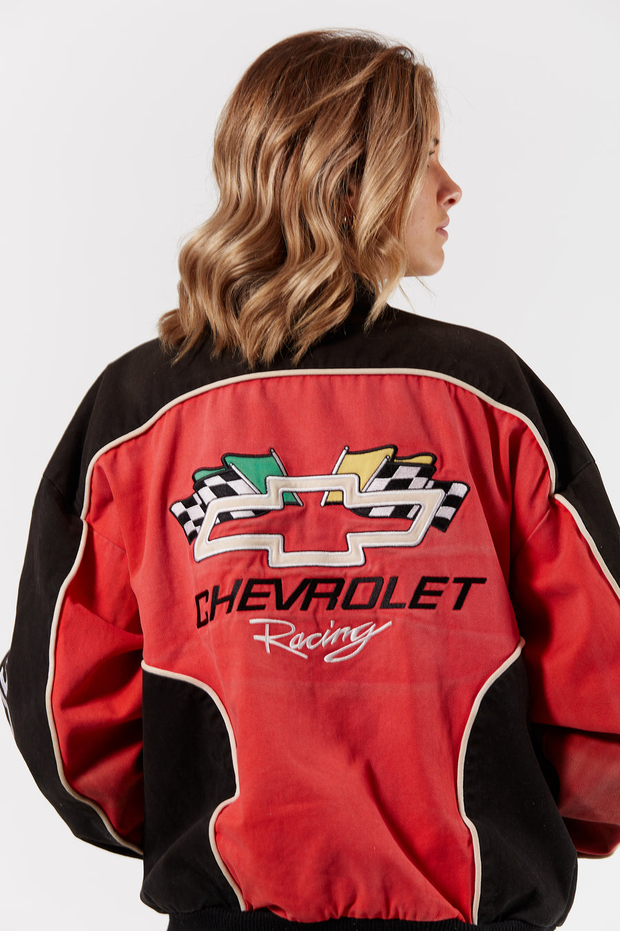 Nascar Chevrolet Racing Jacket in a vintage style from thrift store Twise Studio