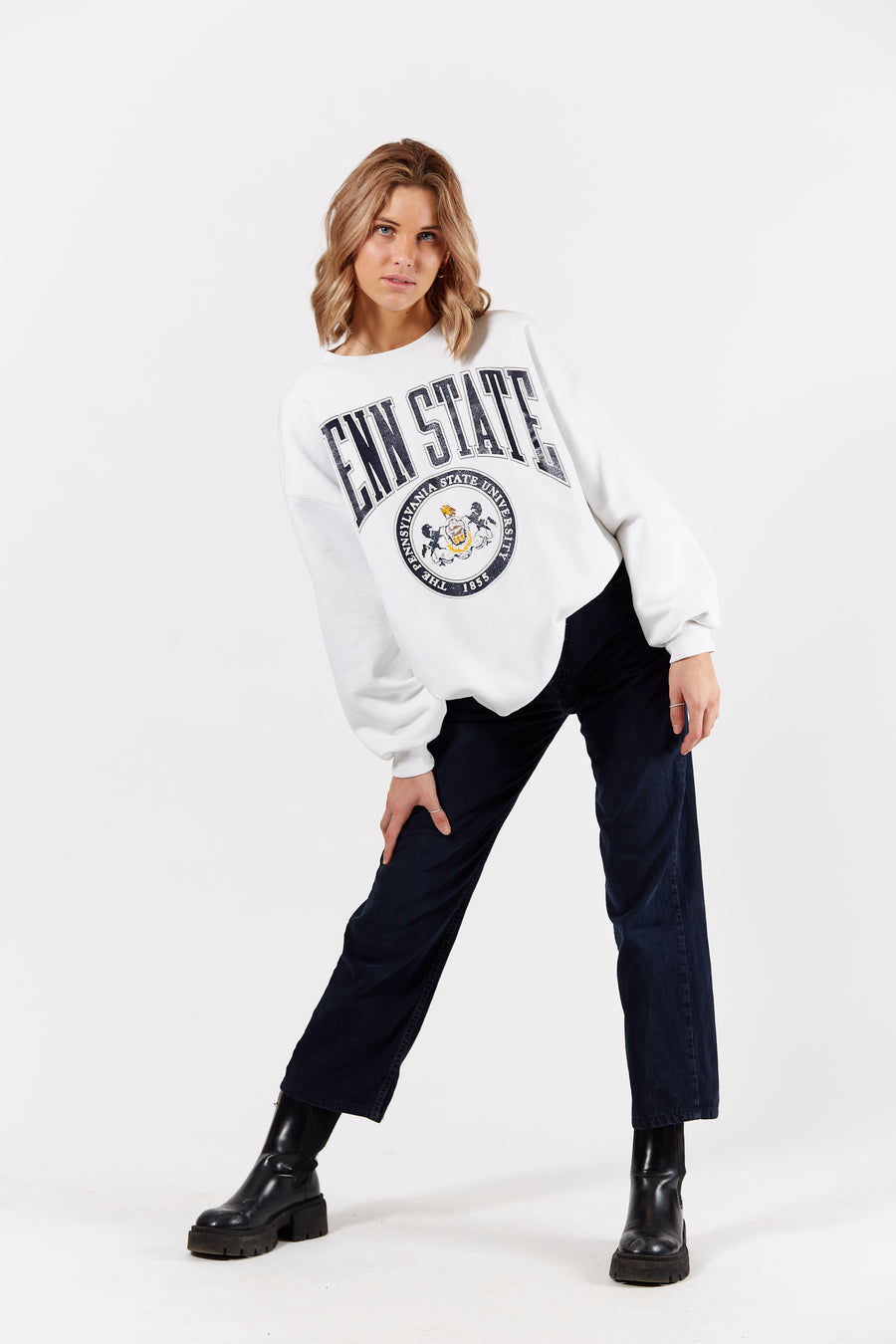 Penn State University Crewneck in a vintage style from thrift store Twise Studio