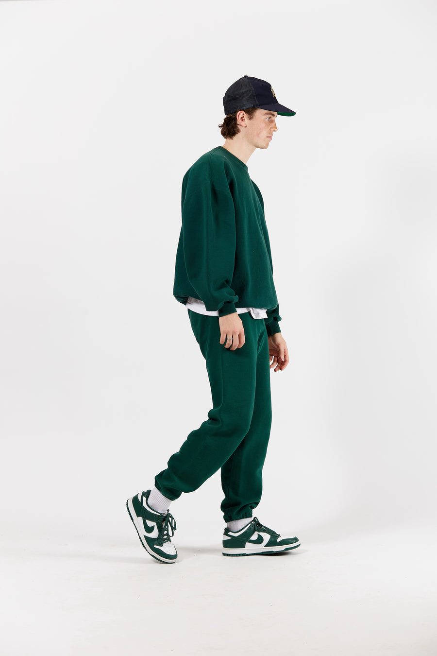Russell Athletic Forest Green Crewneck in a vintage style from thrift store Twise Studio