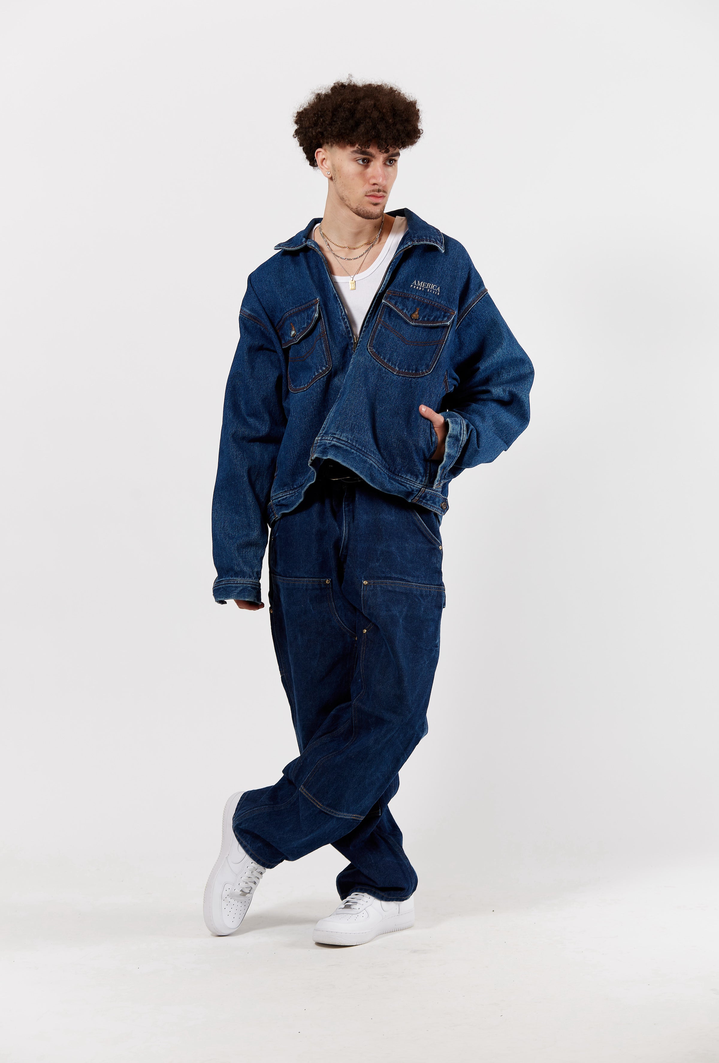 Perry Ellis America Jeans Jacket in a vintage style from thrift store Twise Studio