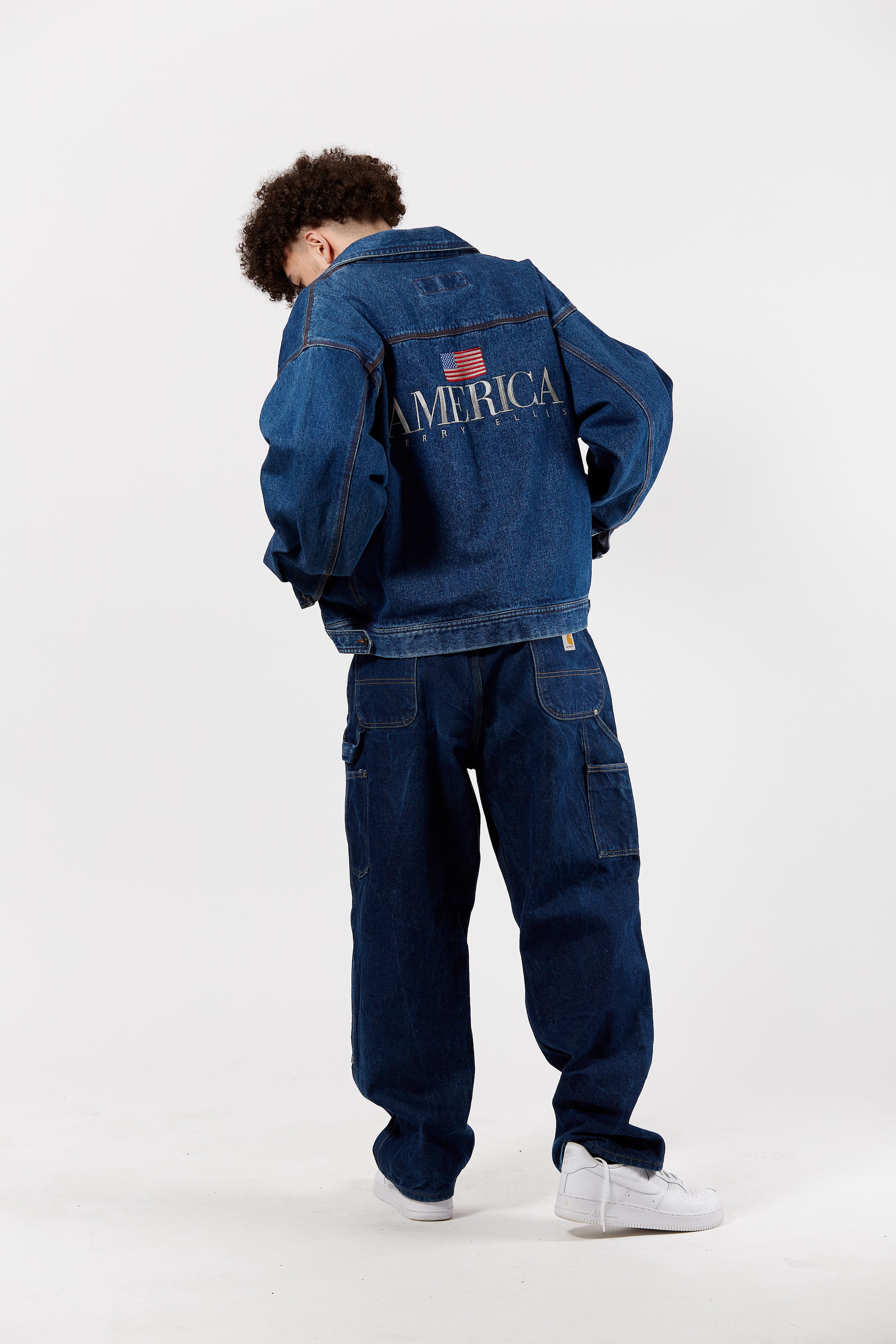 Perry Ellis America Jeans Jacket in a vintage style from thrift store Twise Studio