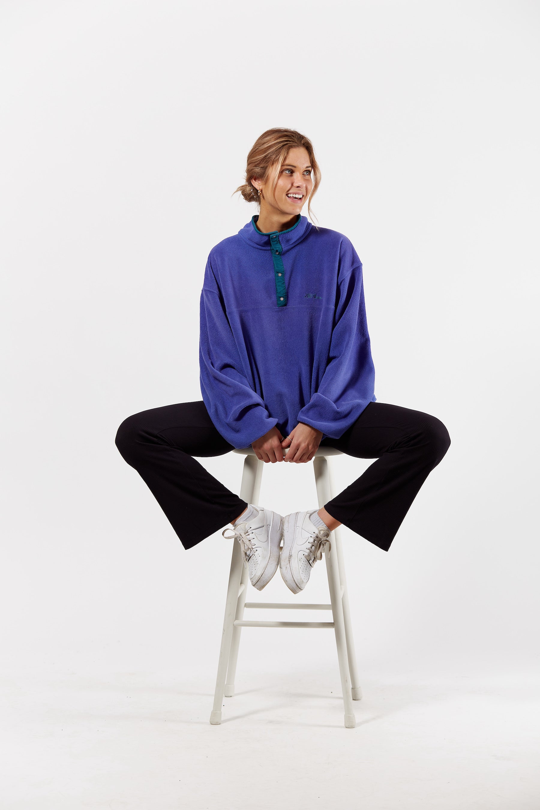 L.L. Bean T-Snap Fleece in a vintage style from thrift store Twise Studio