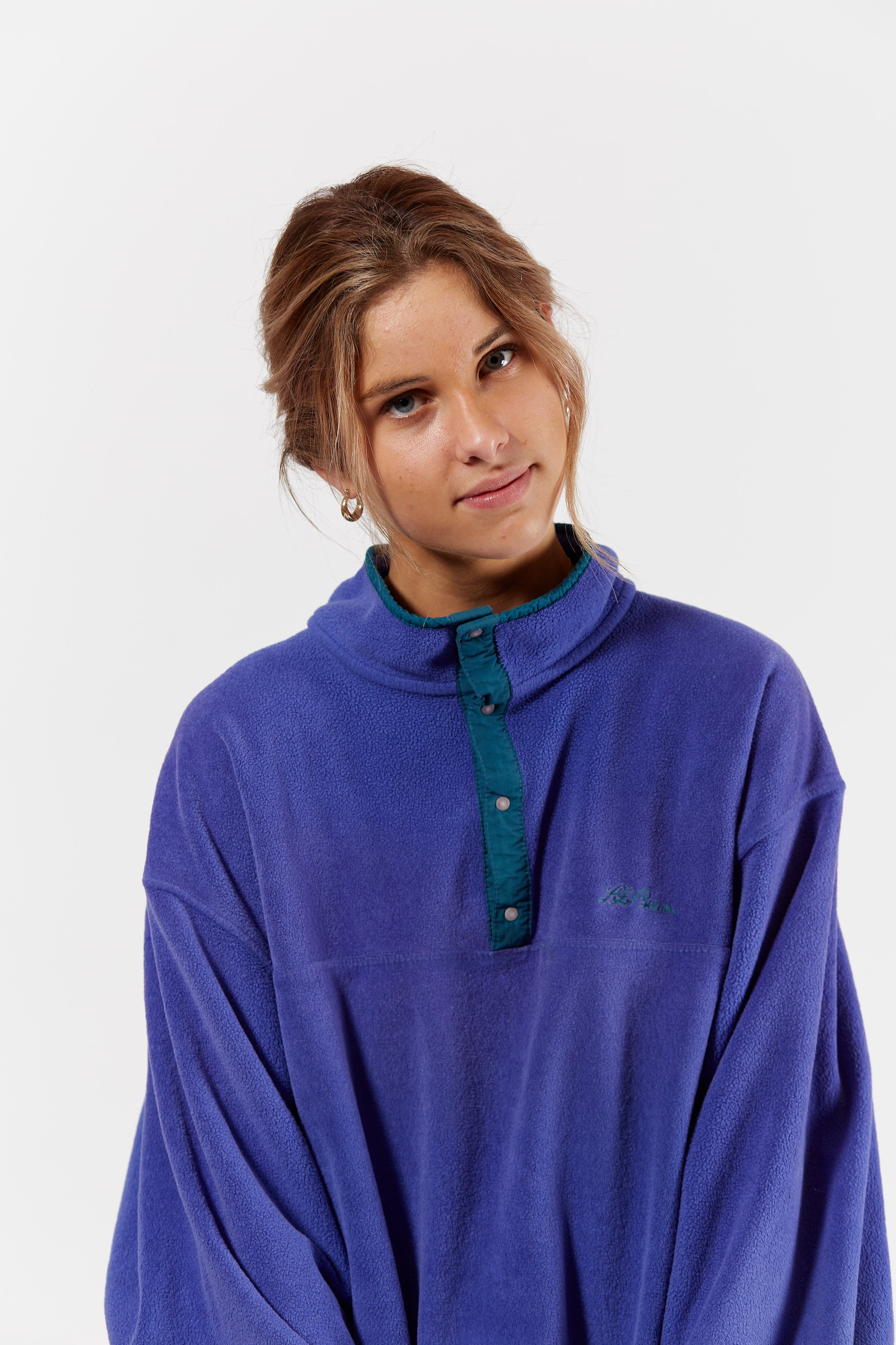 L.L. Bean T-Snap Fleece in a vintage style from thrift store Twise Studio