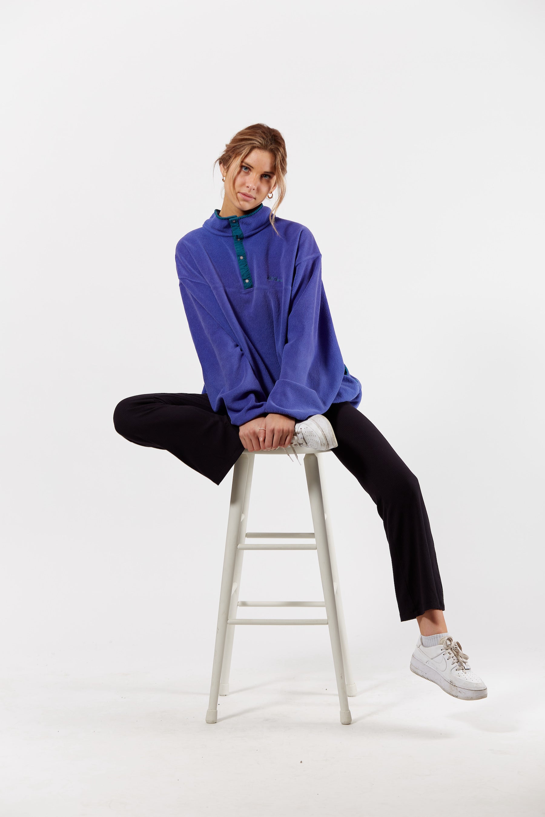 L.L. Bean T-Snap Fleece in a vintage style from thrift store Twise Studio