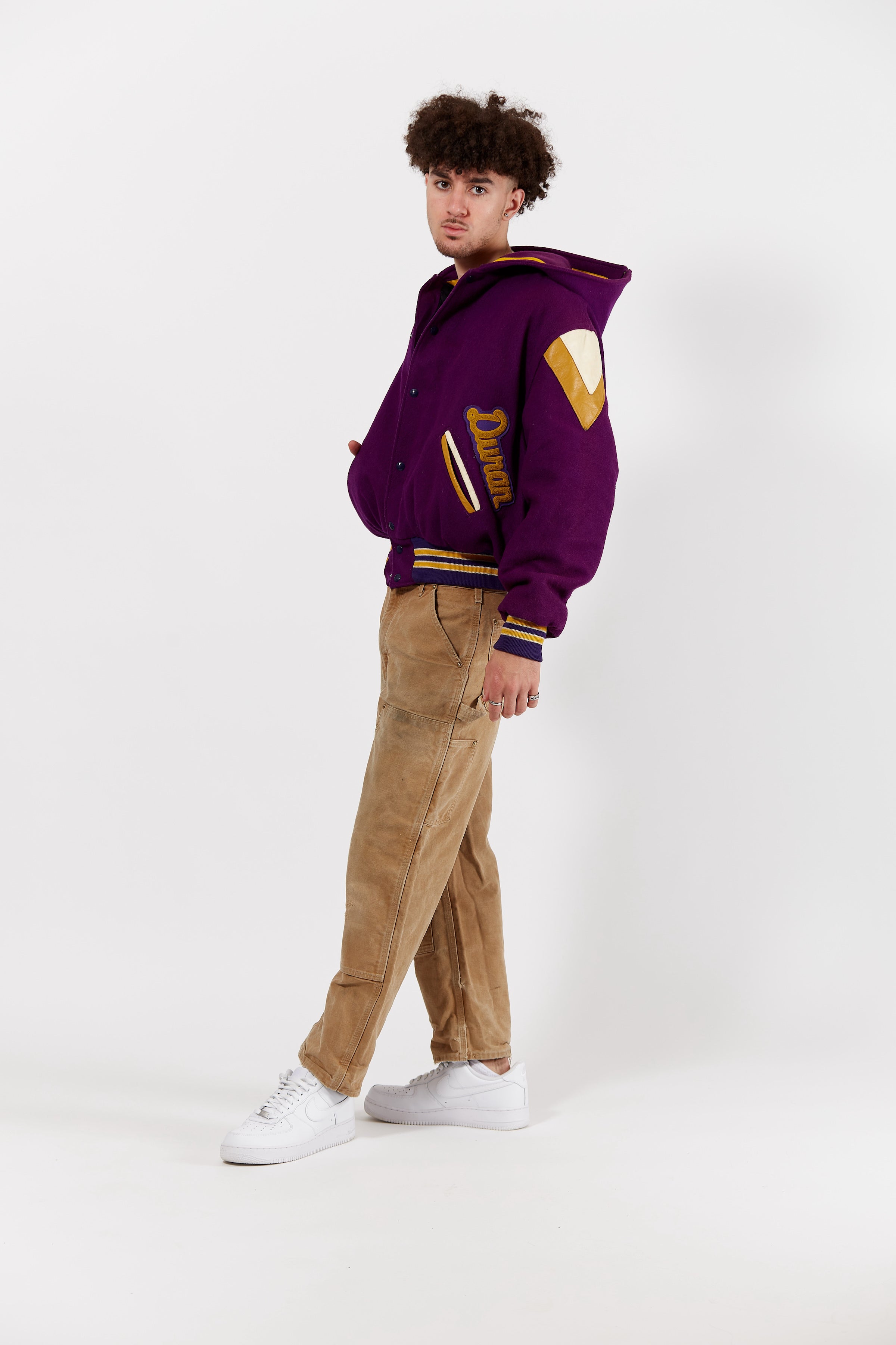 Rams Swim Club Letterman Jacket in a vintage style from thrift store Twise Studio