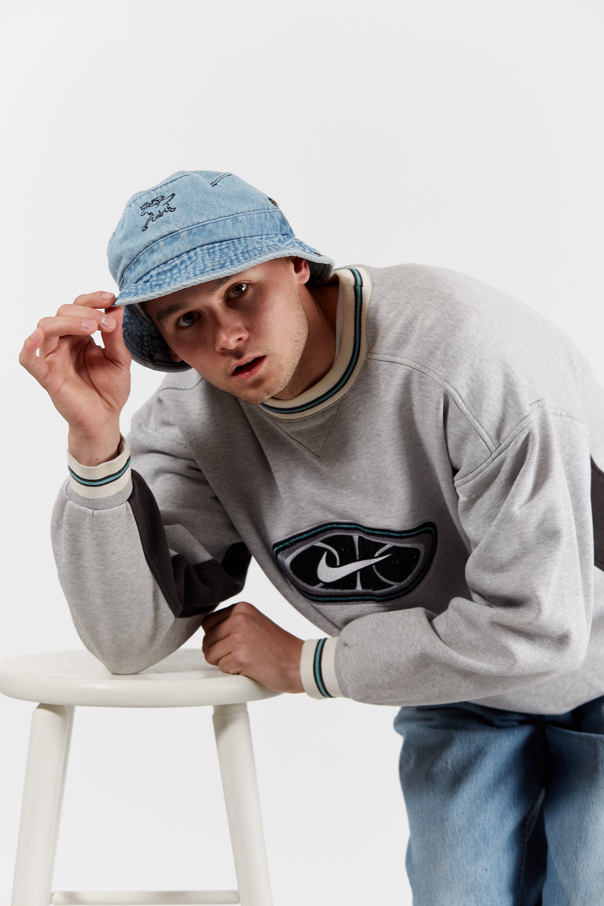 90s Nike Embroidered Swoosh Sweatshirt in a vintage style from thrift store Twise Studio