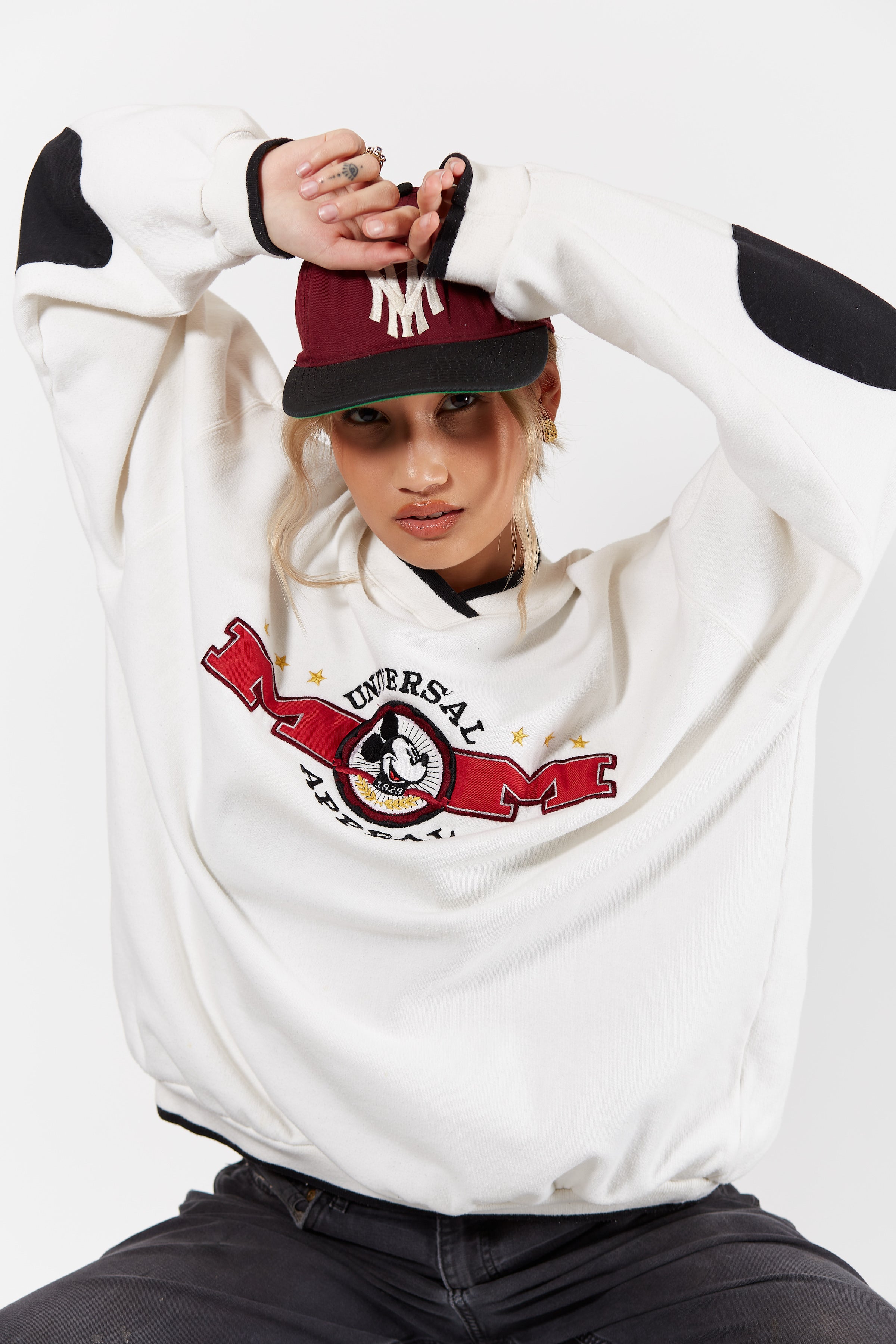 Mickey Mouse Universal Appeal Sweatshirt in a vintage style from thrift store Twise Studio