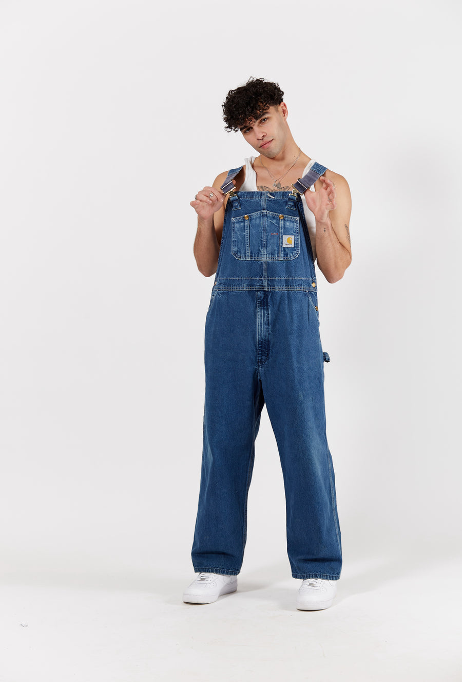 Carhartt Carpenter Denim Overalls in a vintage style from thrift store Twise Studio