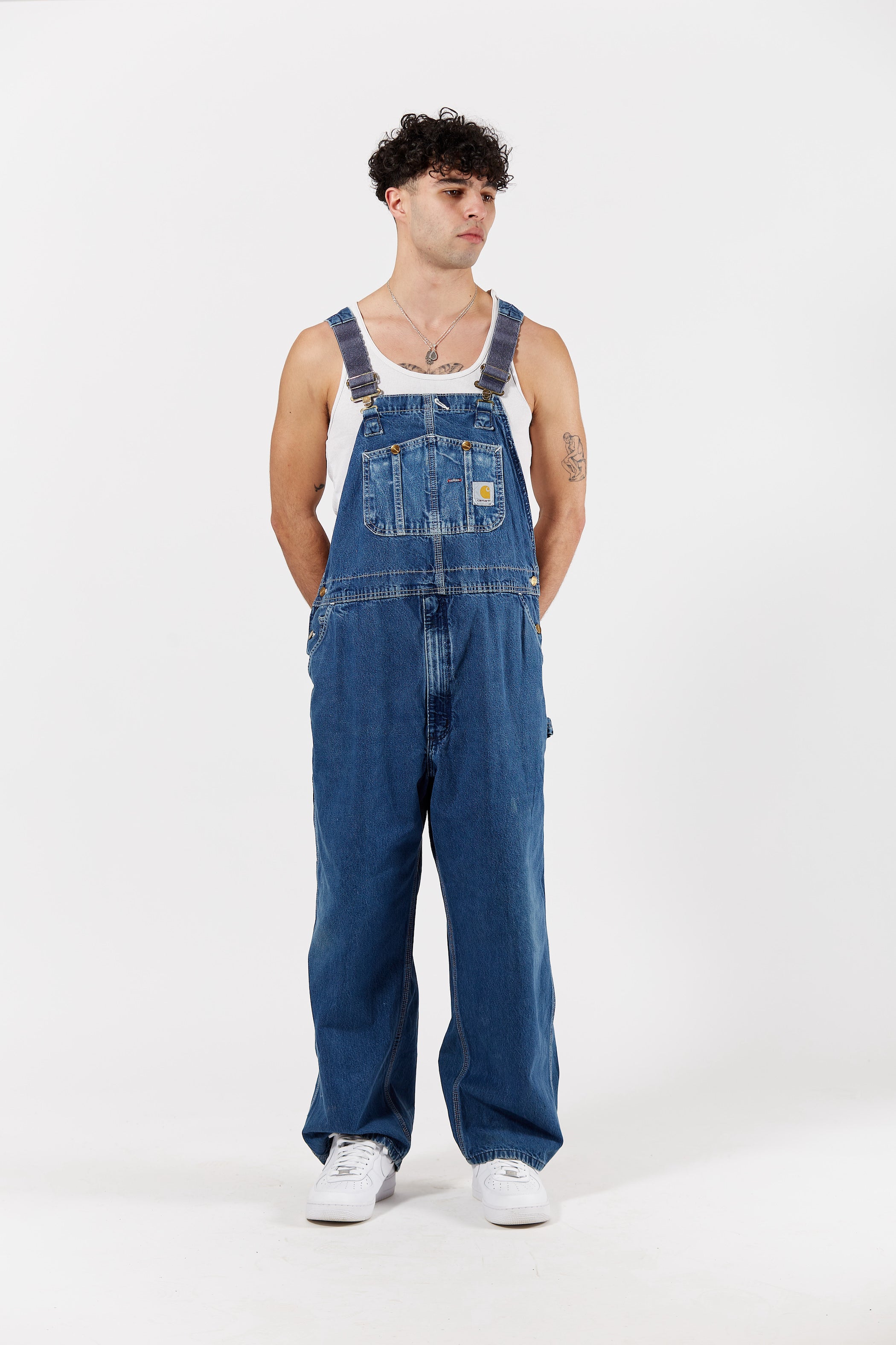 Carhartt Carpenter Denim Overalls in a vintage style from thrift store Twise Studio