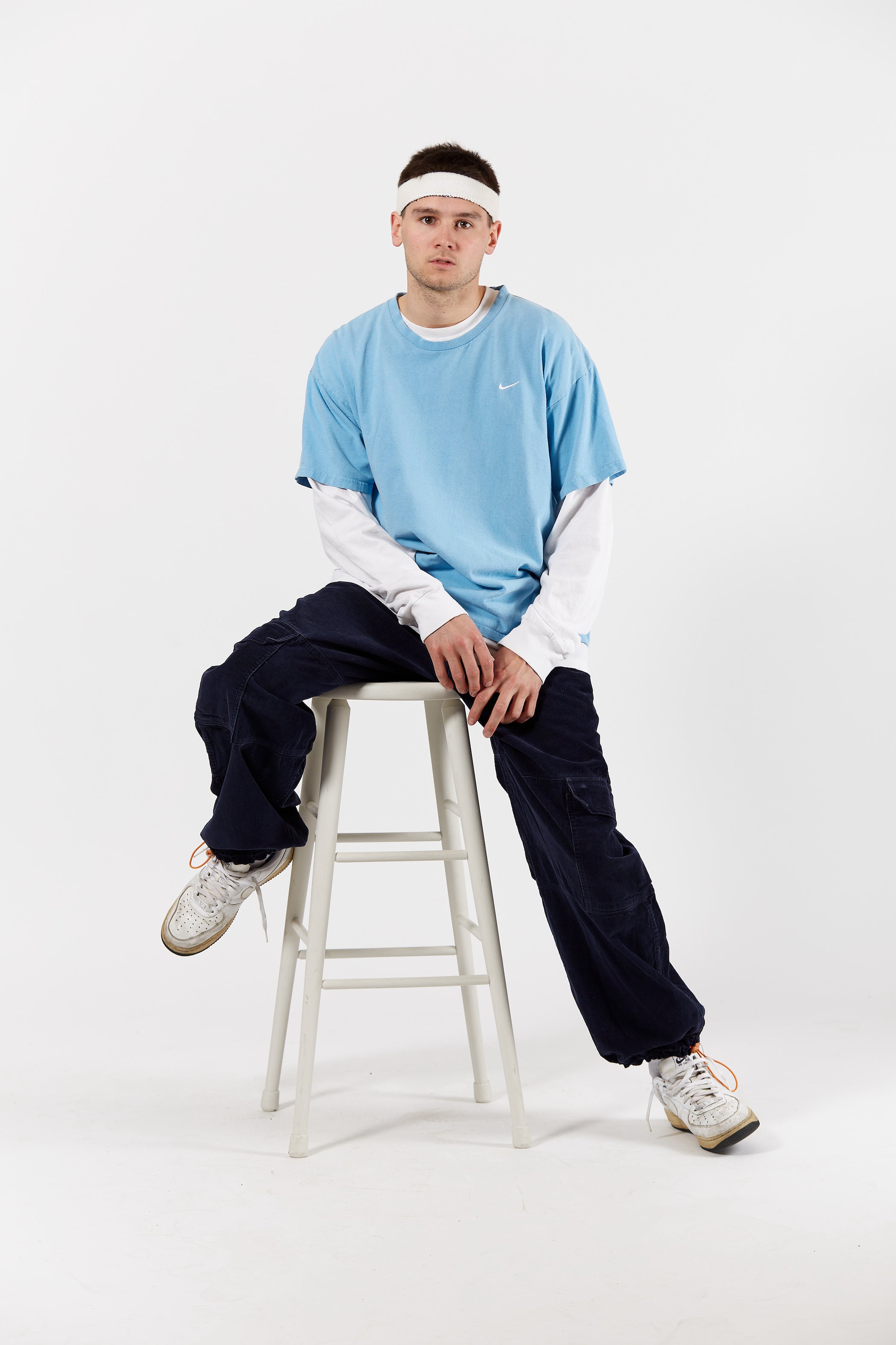 Nike Embroidered Swoosh T-shirt in a vintage style from thrift store Twise Studio