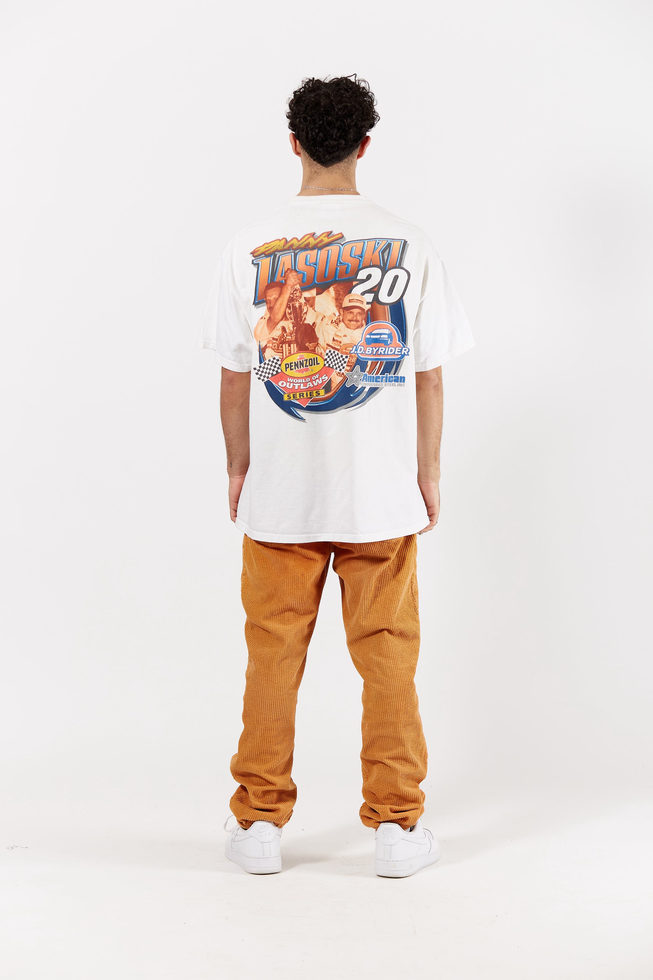 2000s Danny Lasoski Racing T-shirt in a vintage style from thrift store Twise Studio