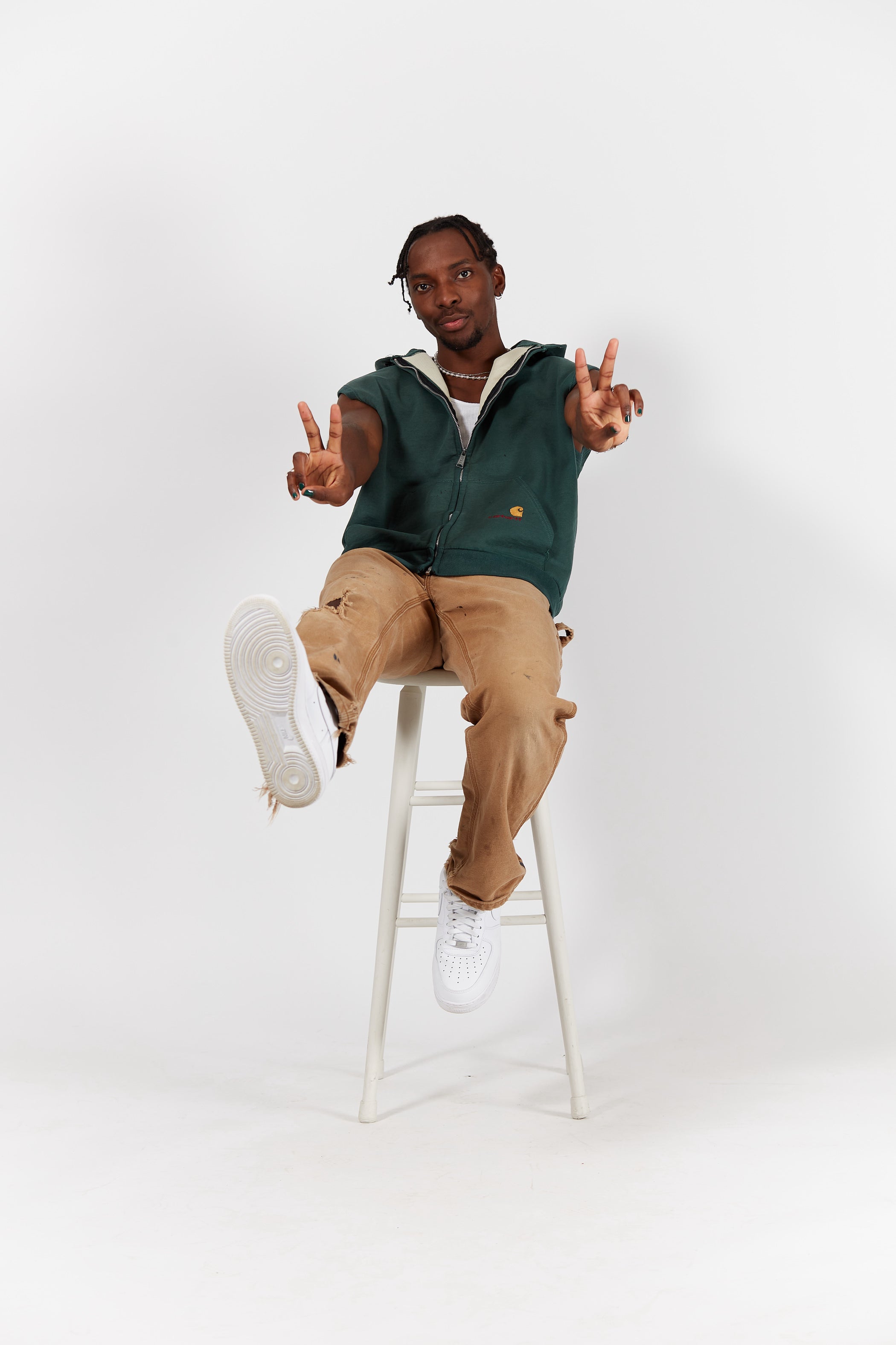 Carhartt Thermal Lined Hooded Vest in a vintage style from thrift store Twise Studio