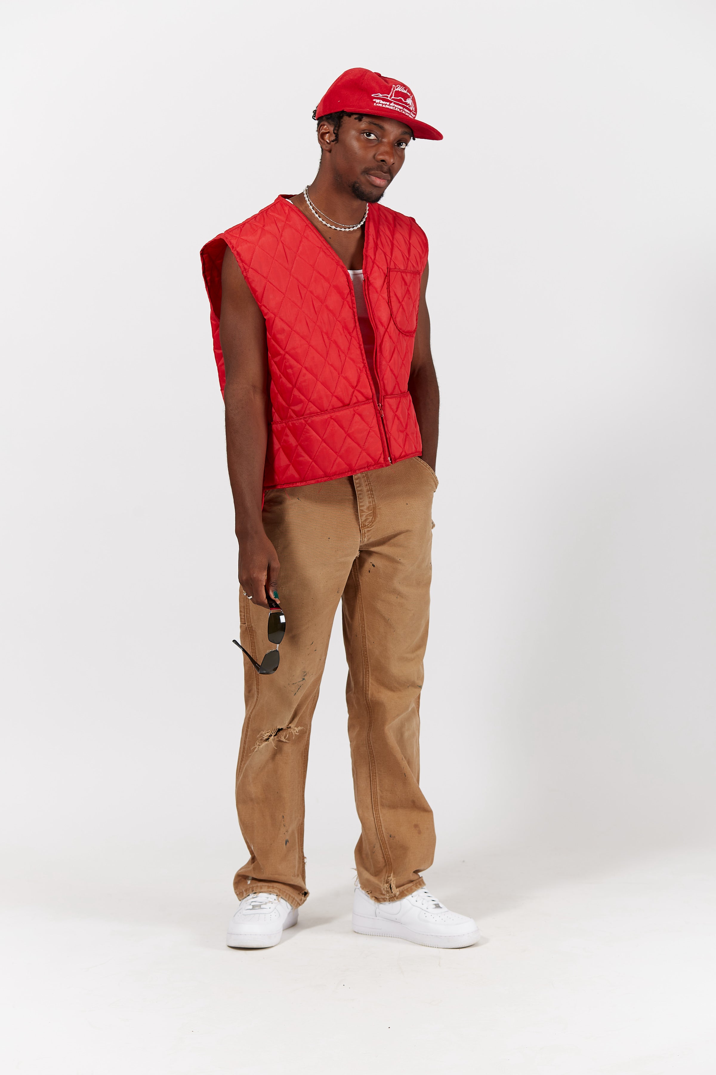 Light Quilted Vest By Duck Bay in a vintage style from thrift store Twise Studio