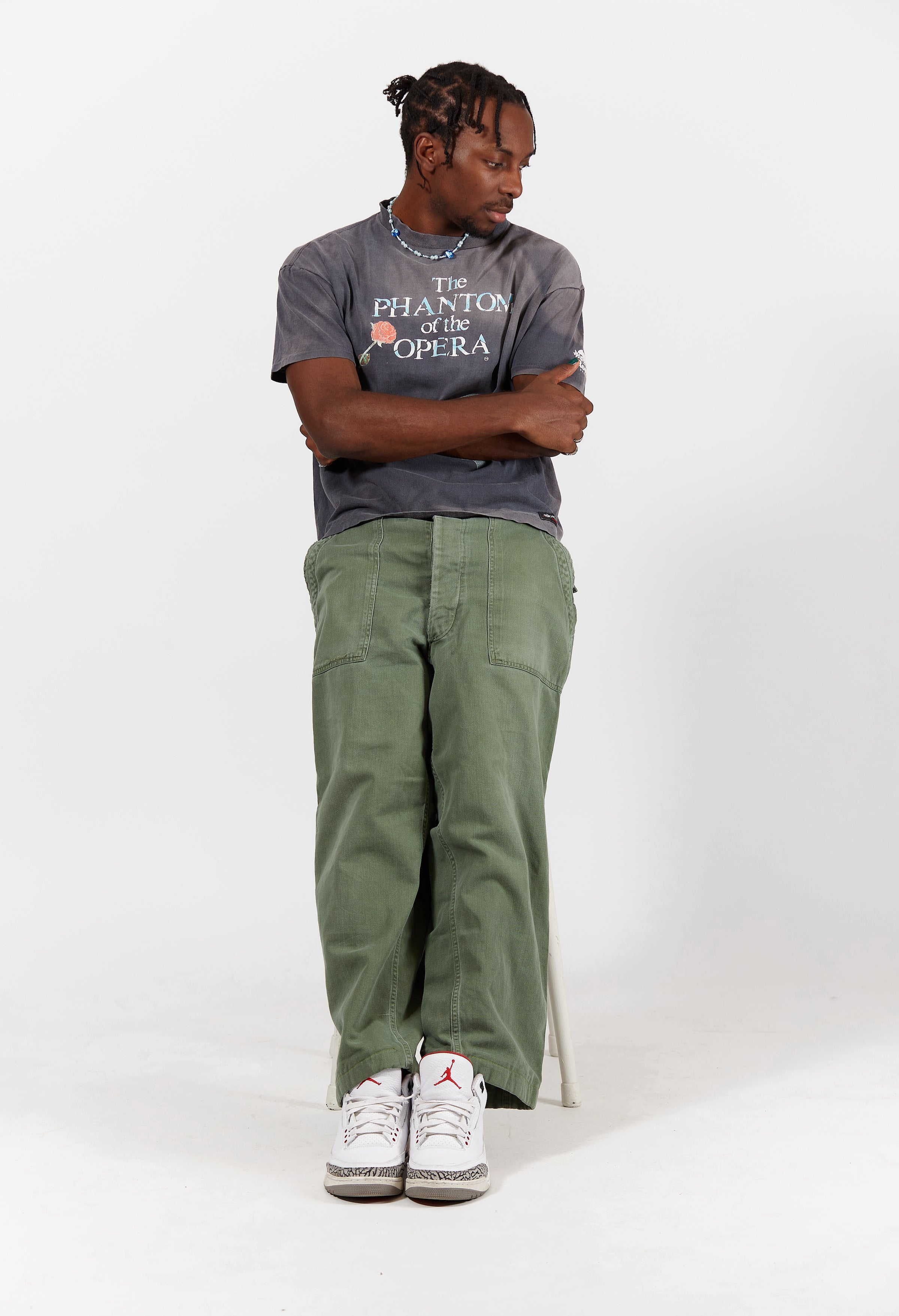 The Phantom of the Opera X Roots Distressed T-shirt in a vintage style from thrift store Twise Studio