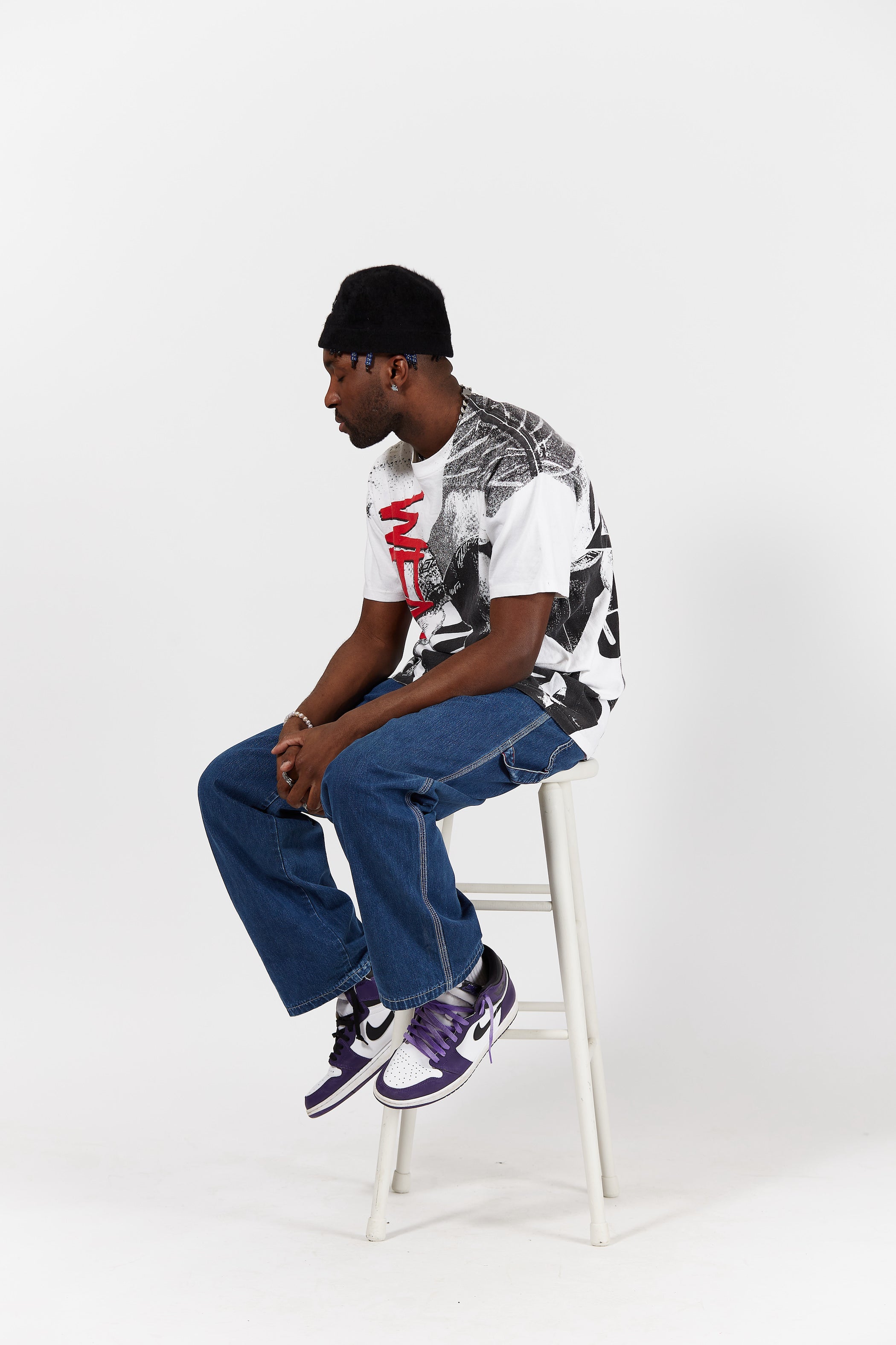 Umbro All Over Print T-shirt in a vintage style from thrift store Twise Studio